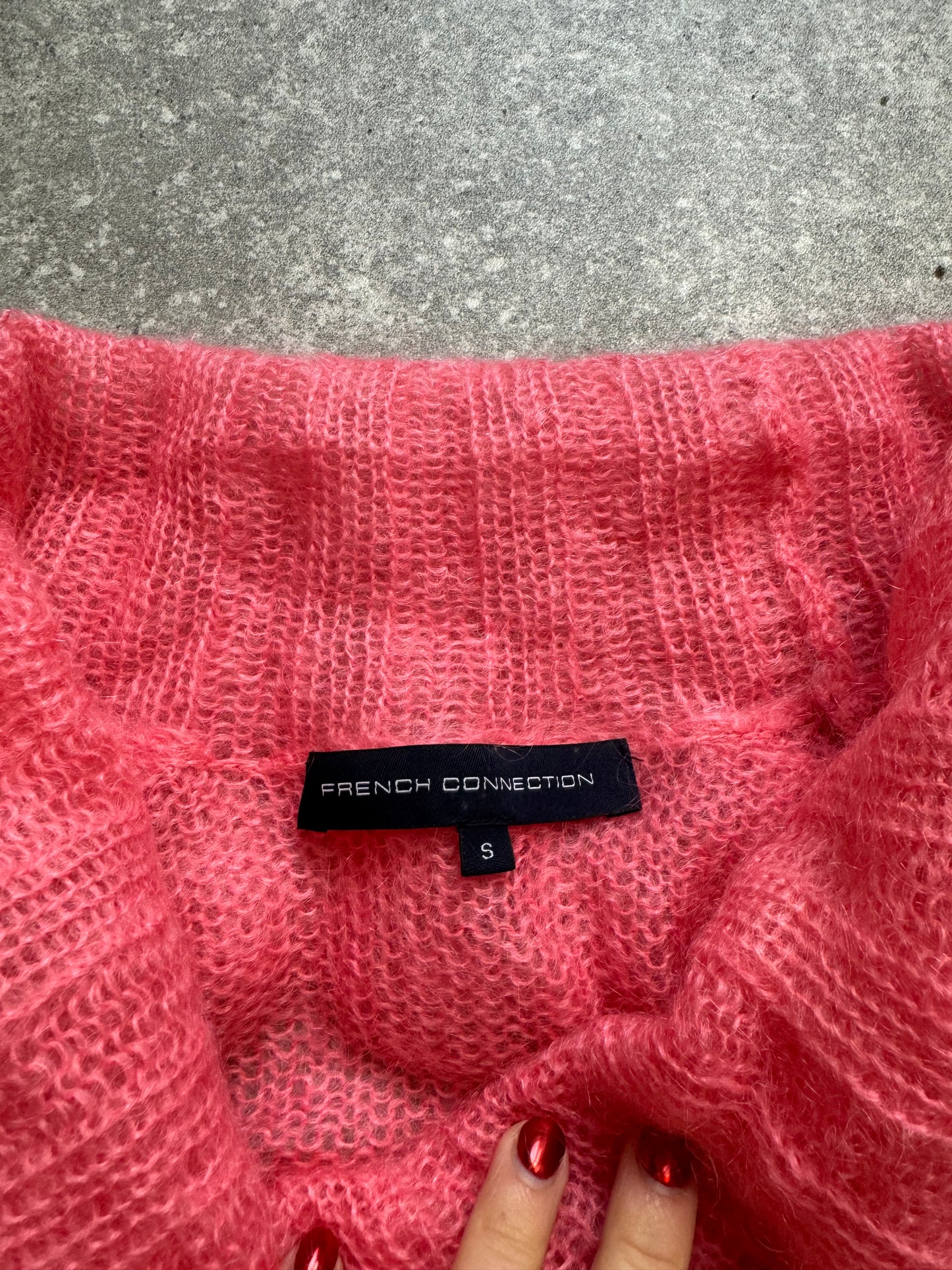 French Connection Pink Mohair Jumper (S)