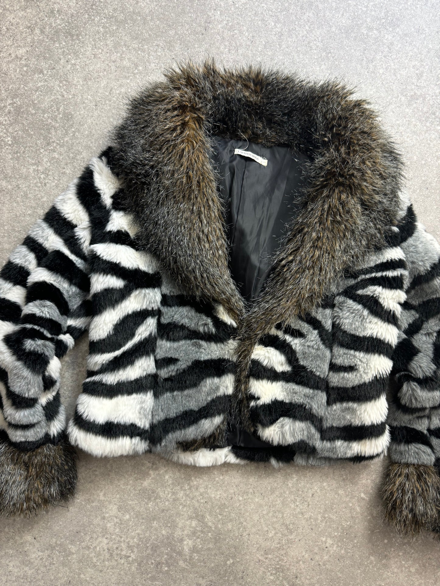 Zebra Faux Fur Jacket