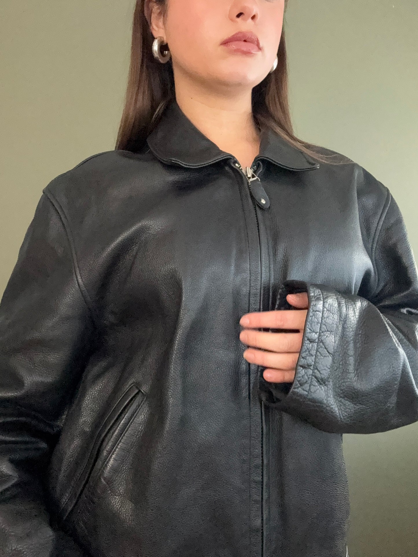 DKNY Leather Jacket (L)