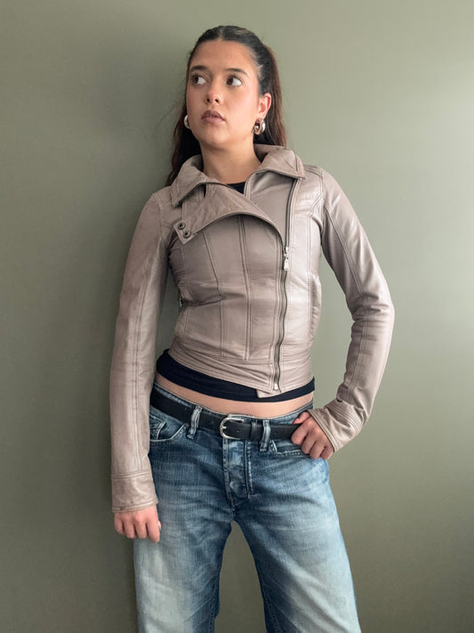 Ted Baker Fitted Leather Jacket (XS)