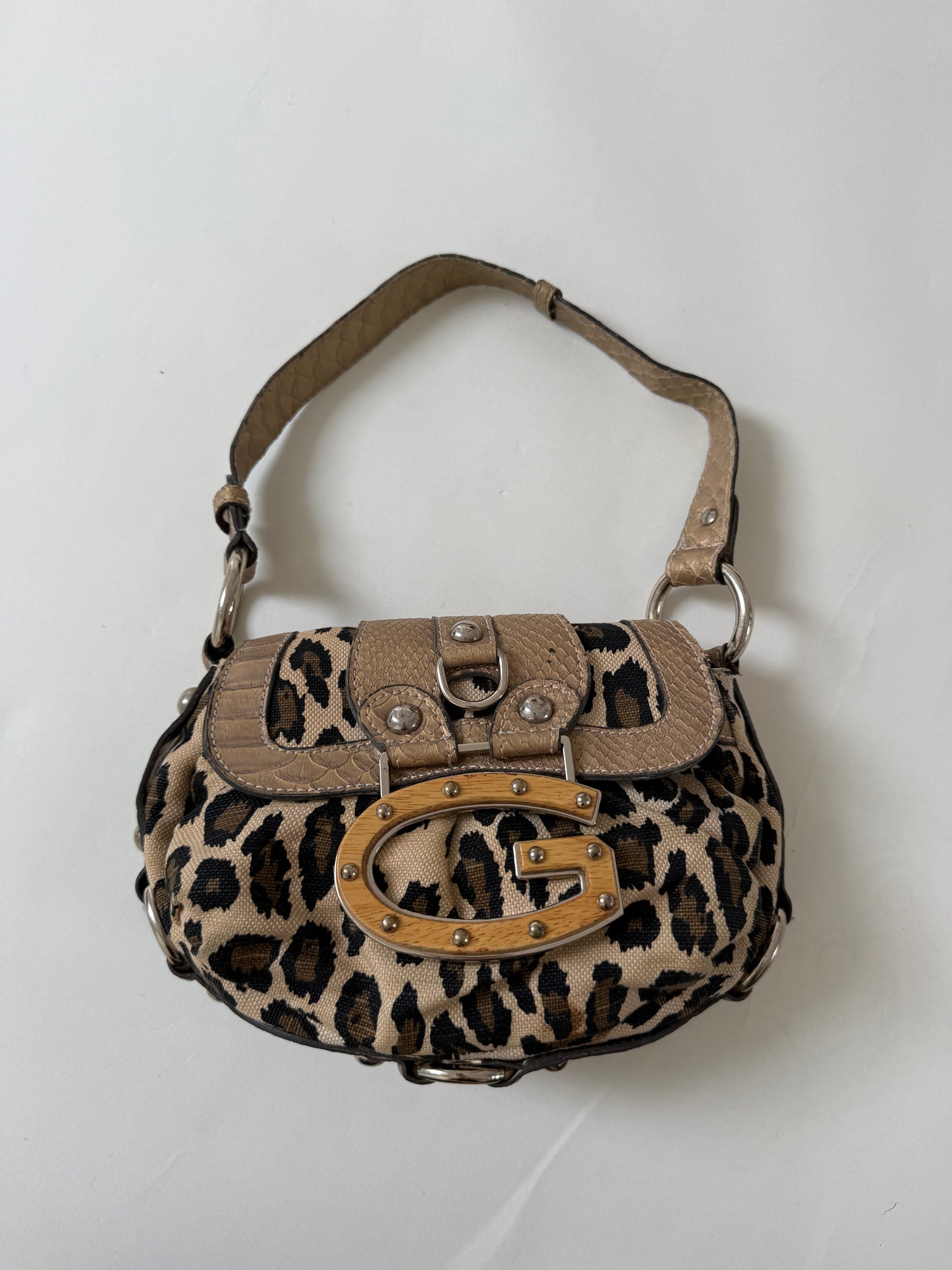 Guess Leopard Print Shoulder Bag
