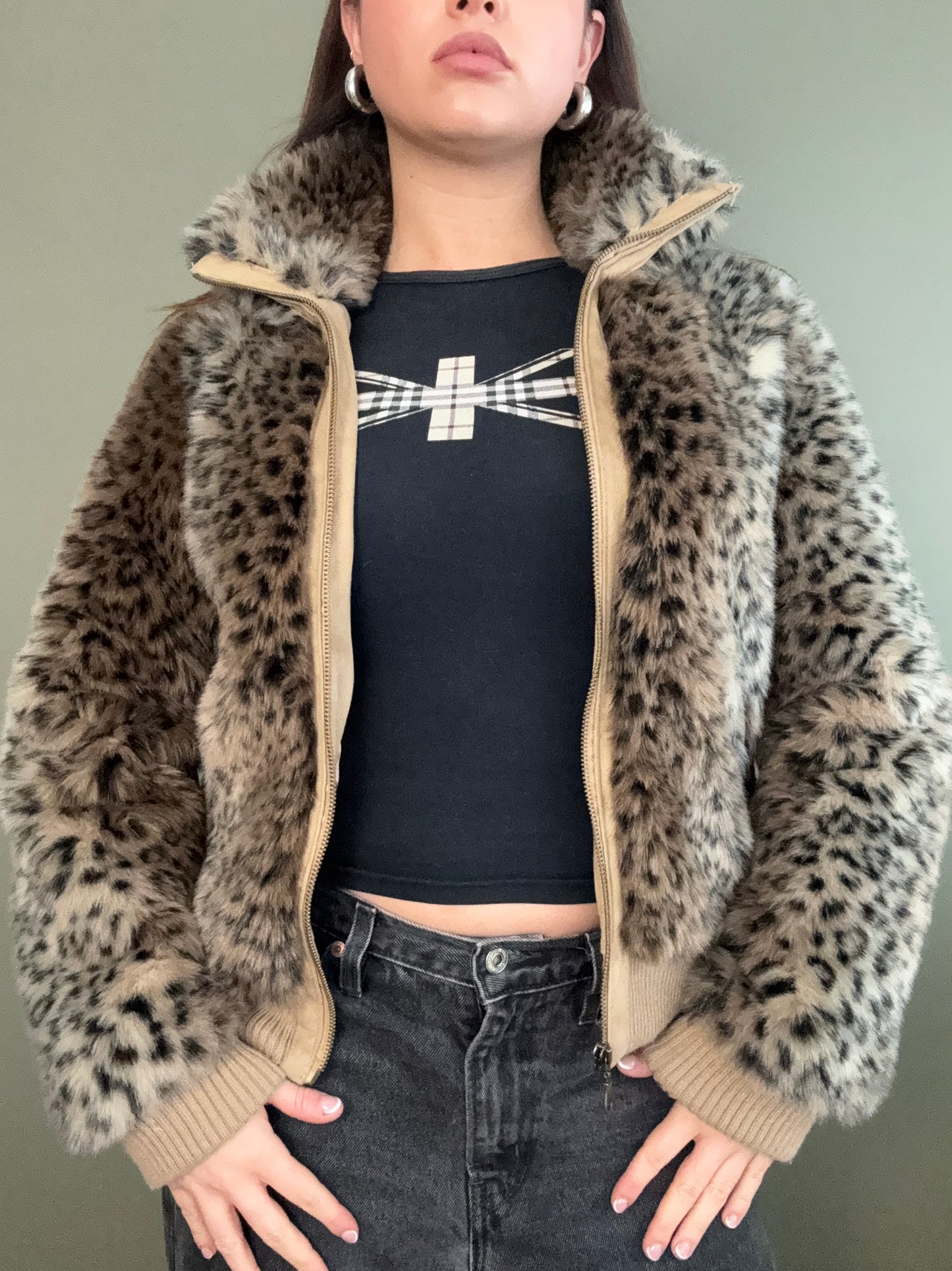 Faux Fur Leopard Jacket (UK10)