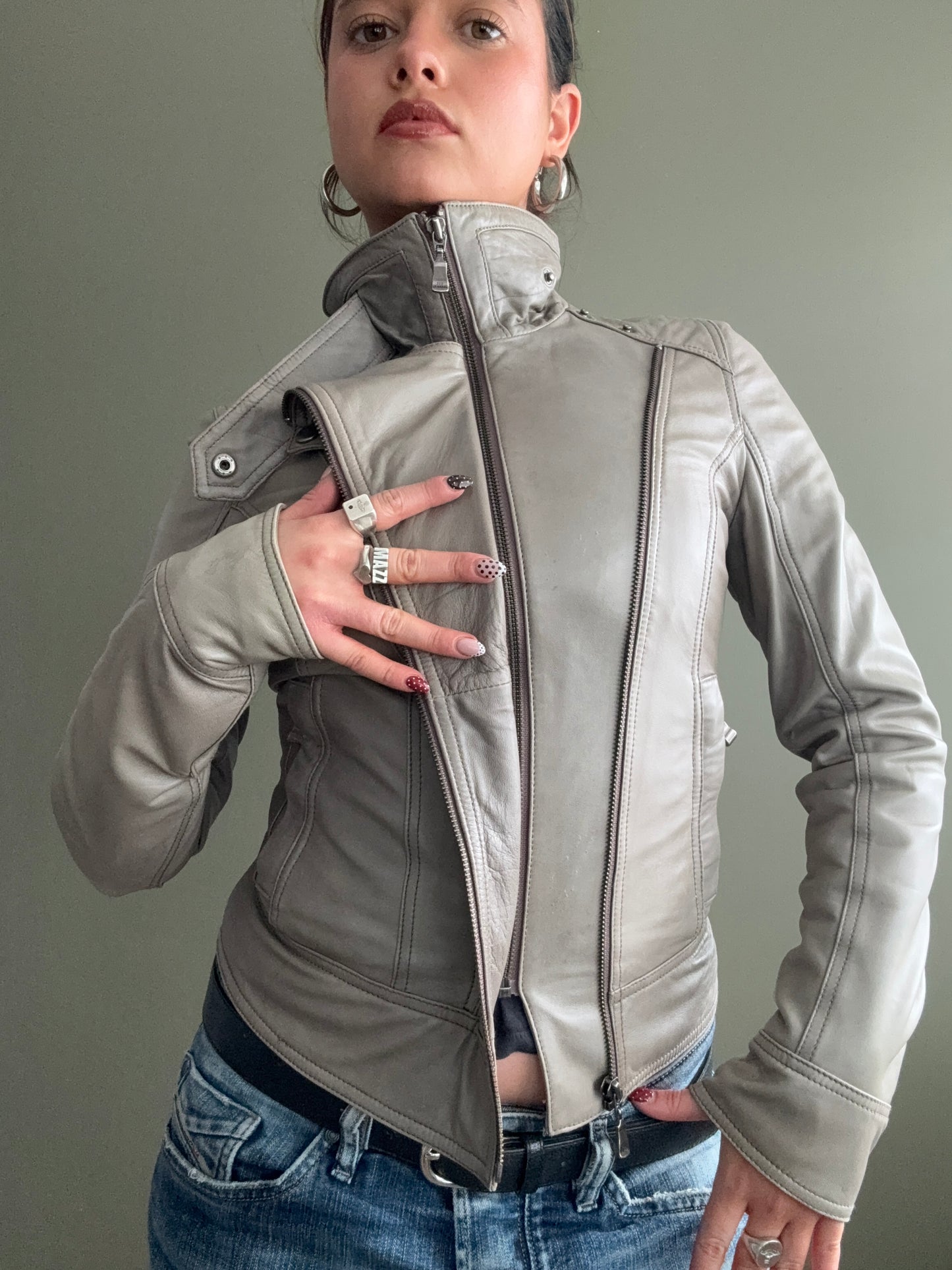 Ted Baker Fitted Leather Jacket (XS)