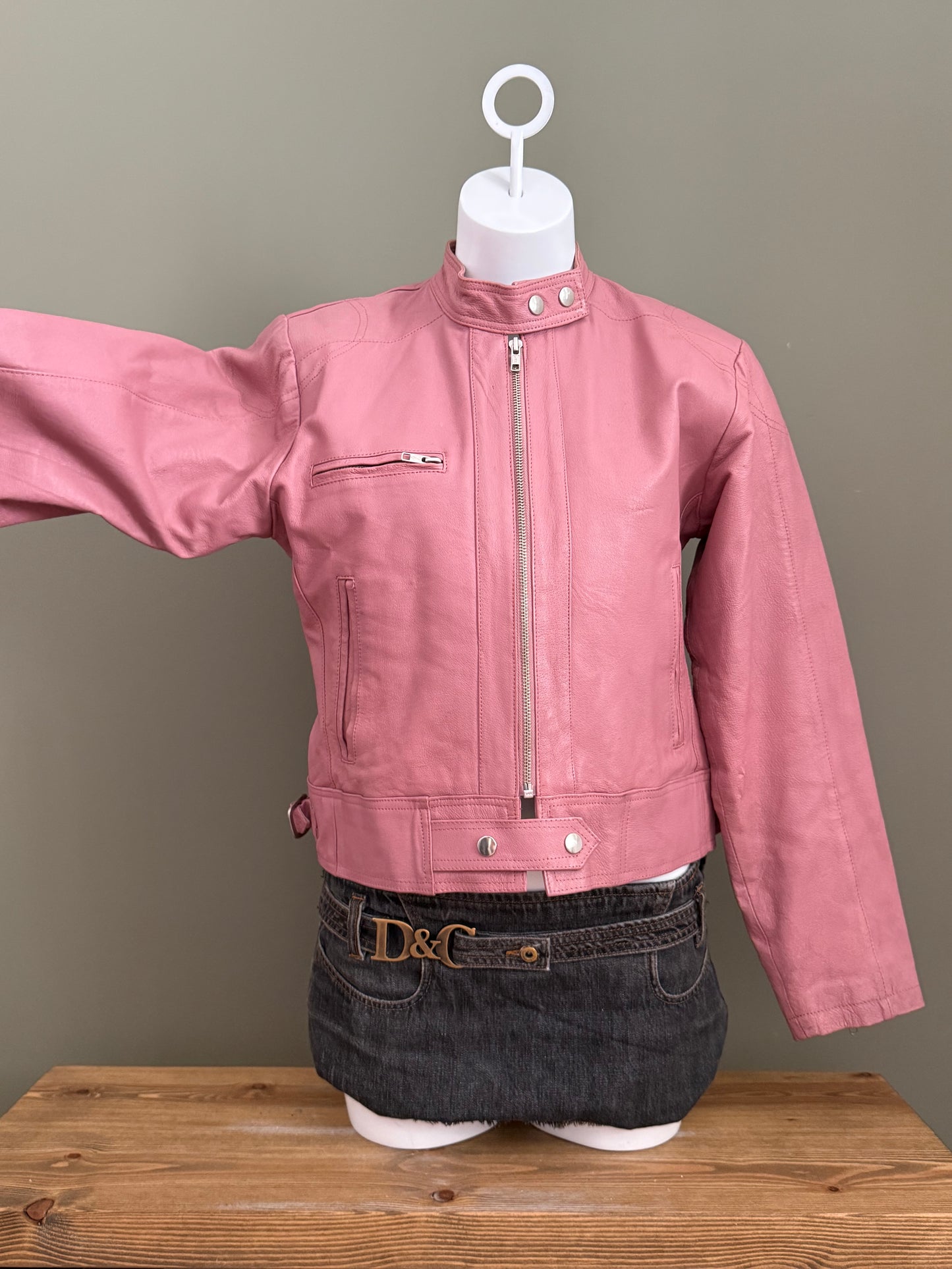 Pink Leather Jacket (M)