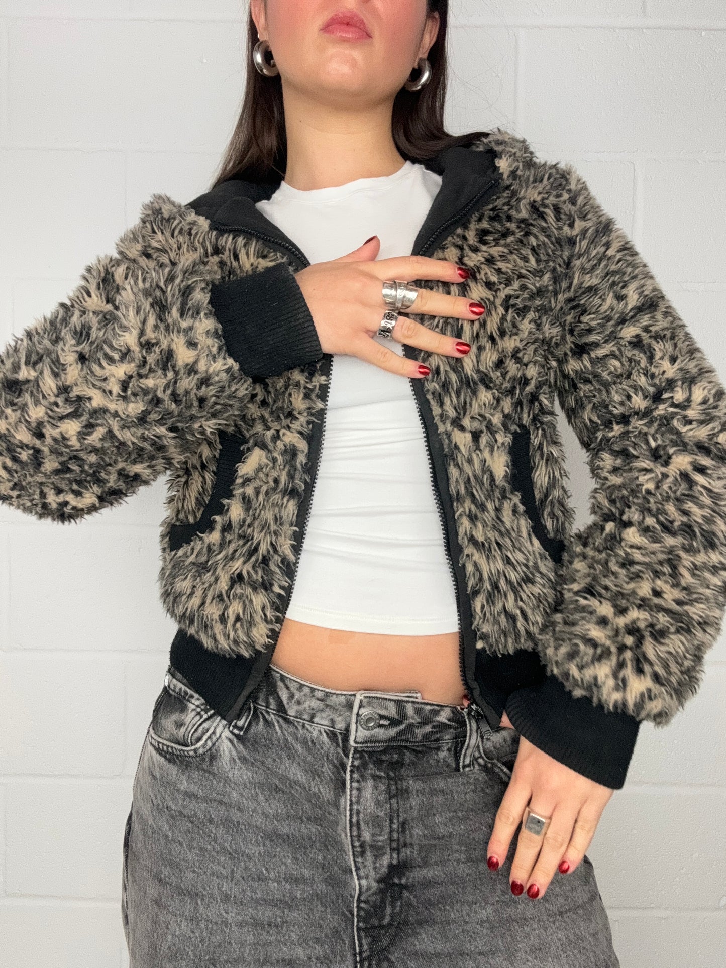 Faux Fur Leopard Jacket (UK10)