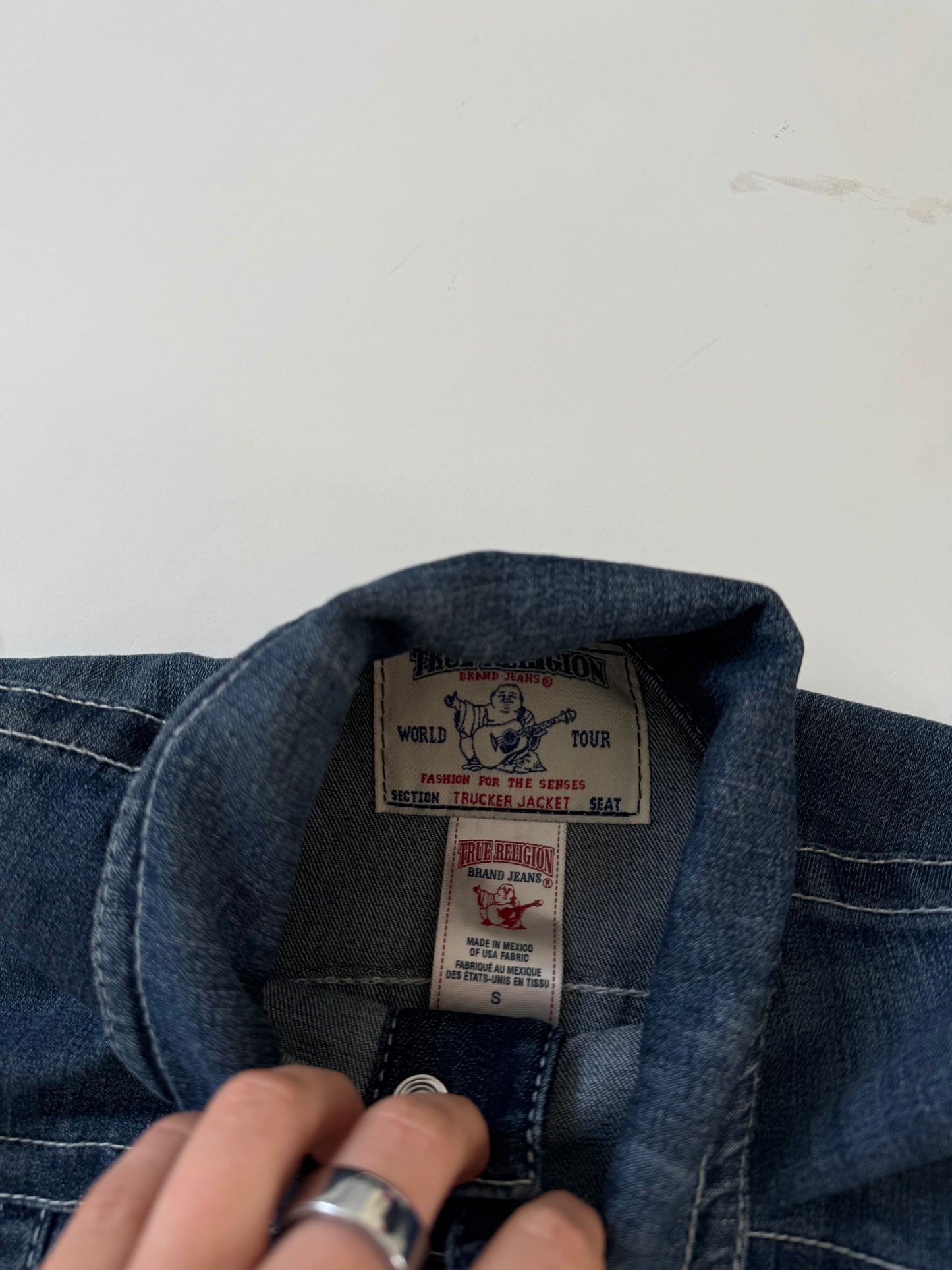 True Religion Denim Contrast Stitch Denim Jacket (S)