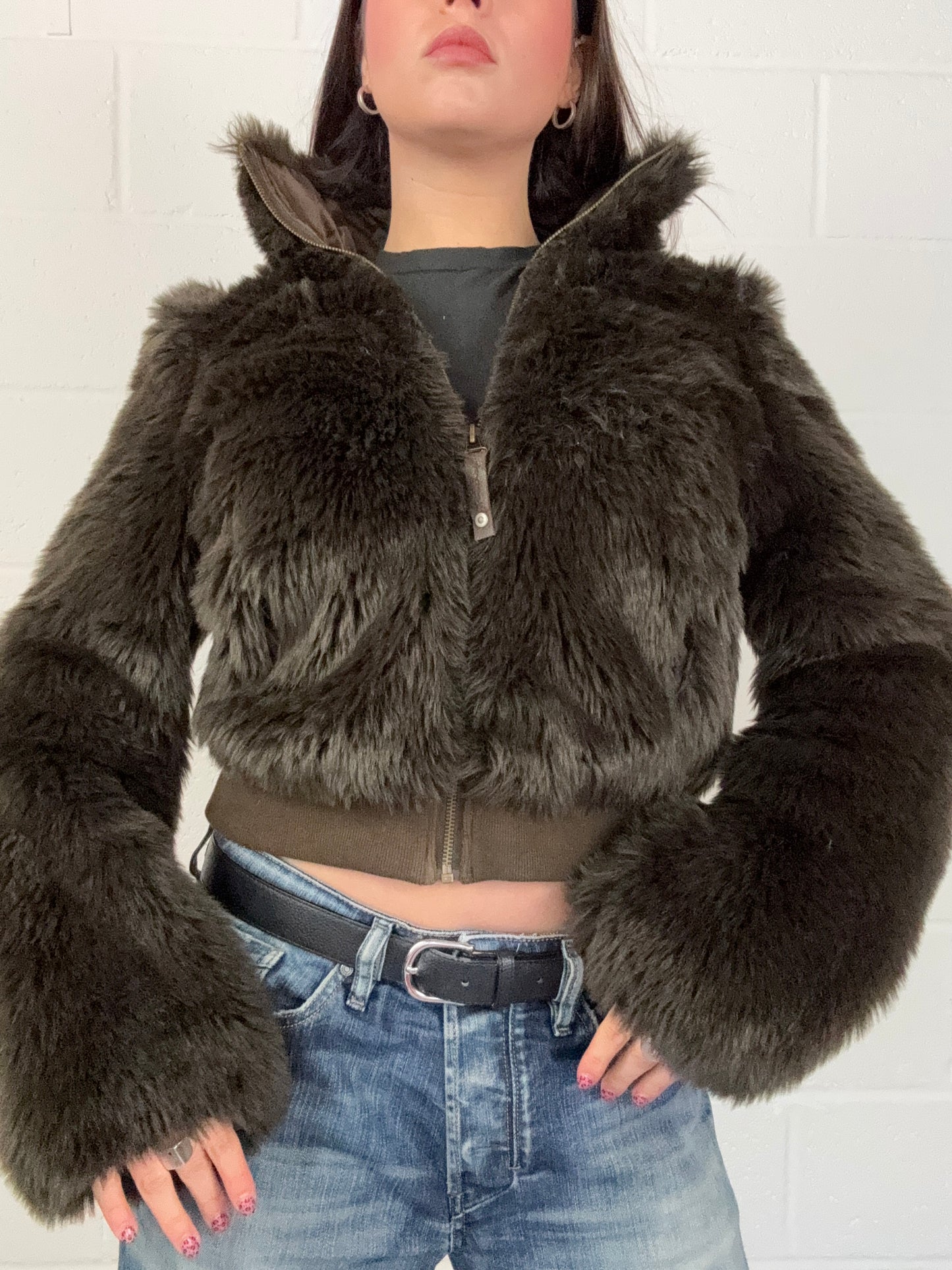 Firetrap Faux Fur Bomber Jacket (S)