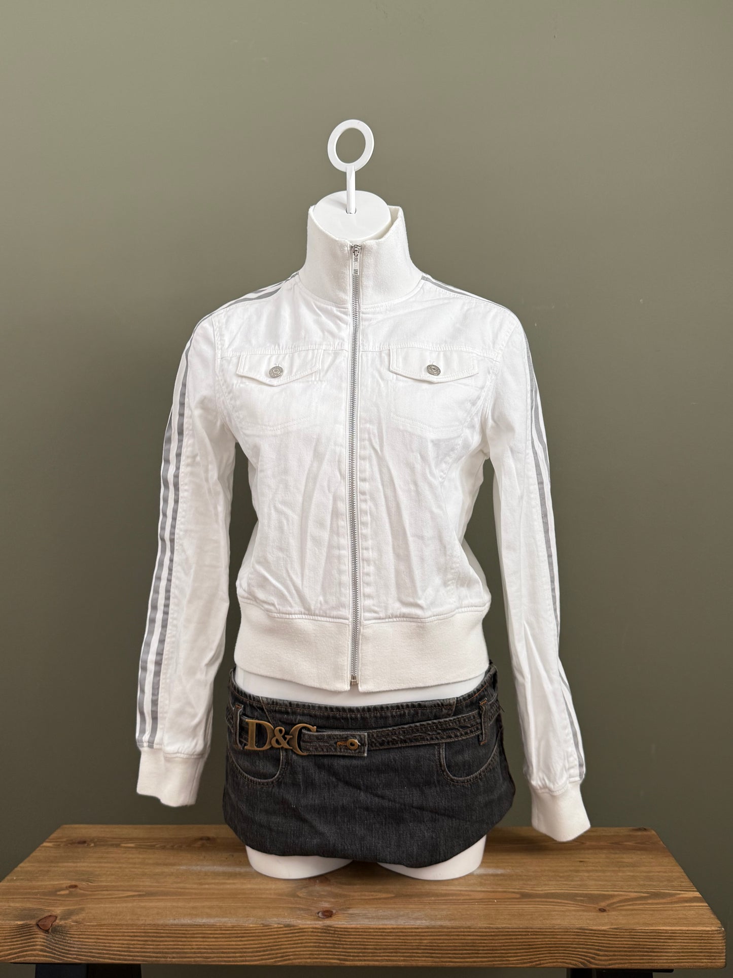 White Adidas Cargo Jacket (UK12)