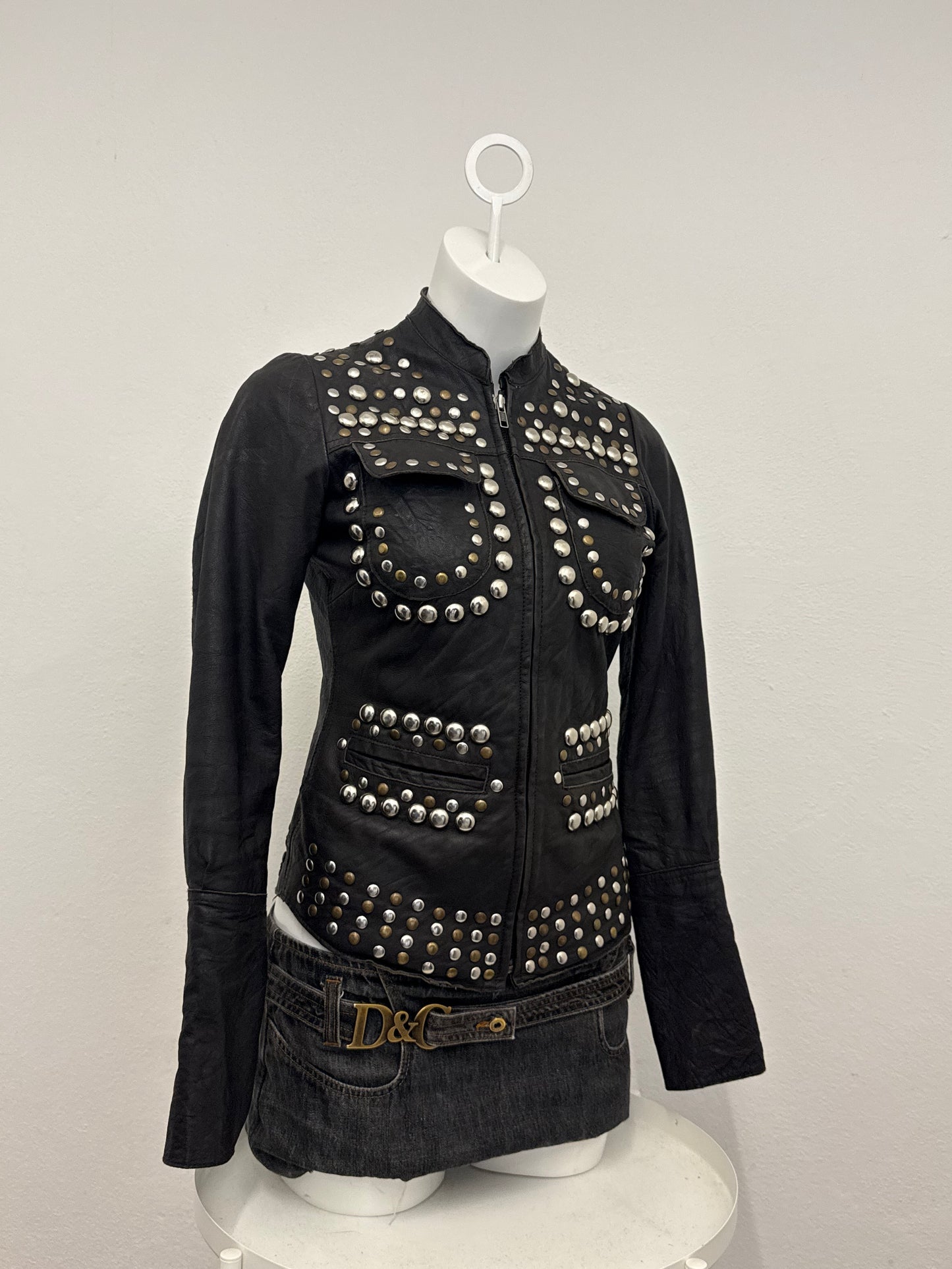 Allsaints Leather Studded Jacket (UK8)
