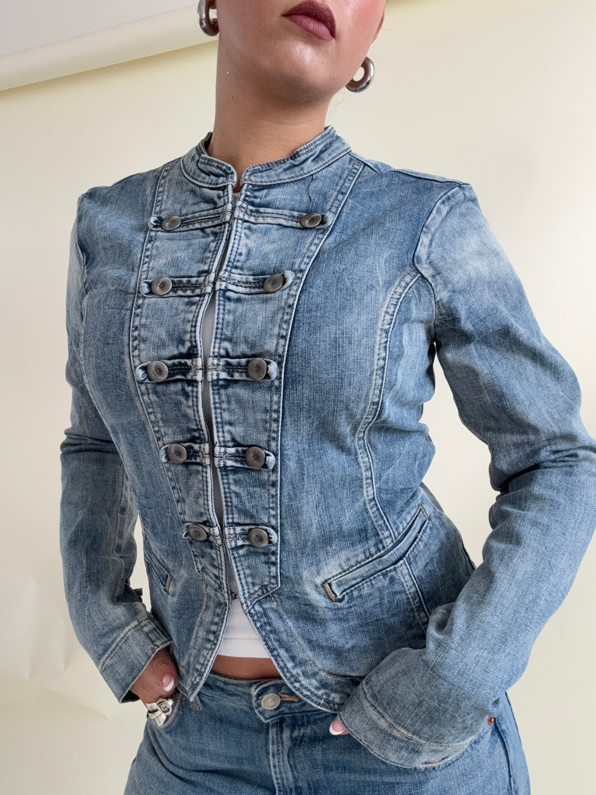 Denim Military Jacket (M)