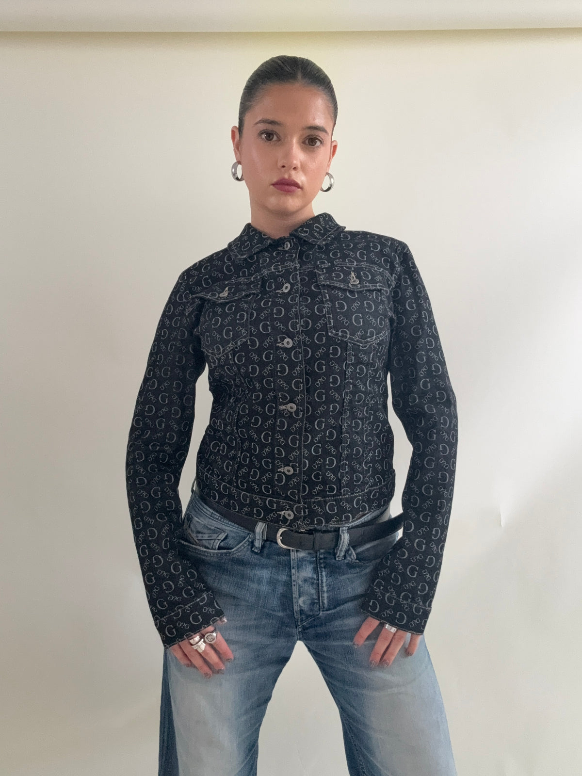 Vintage Guess Monogram Denim Jacket (M)