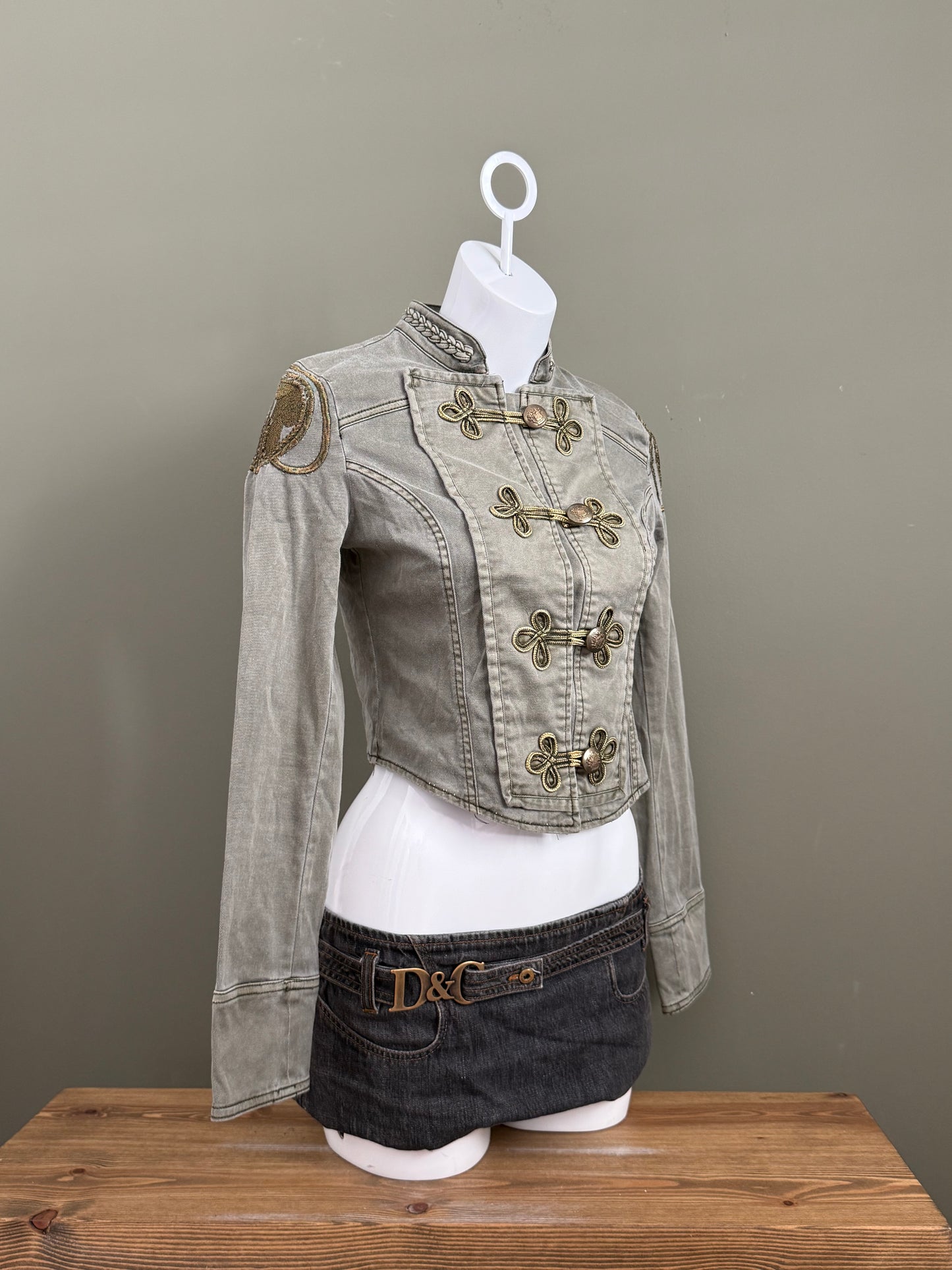 Jane Norman Deadstock Cropped Military Jacket (UK10)