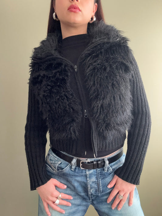Morgan De Toi Faux Fur Knit Jumper (S)