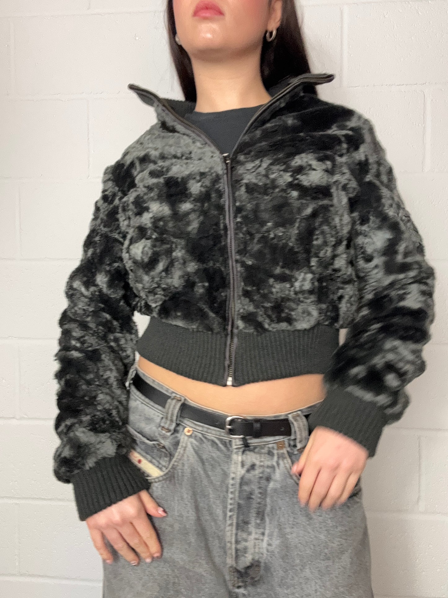 Faux Fur Bomber Jacket (UK10)