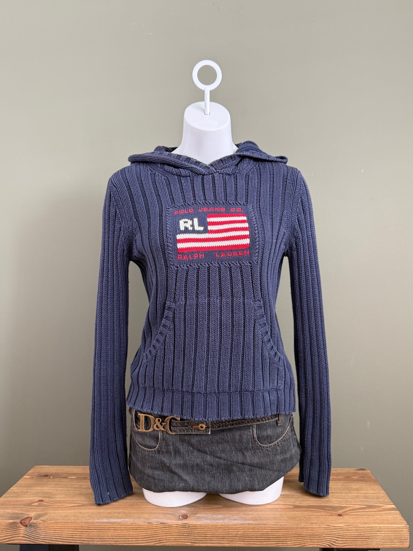 Ralph Lauren Knit Flag Hoodie (S)