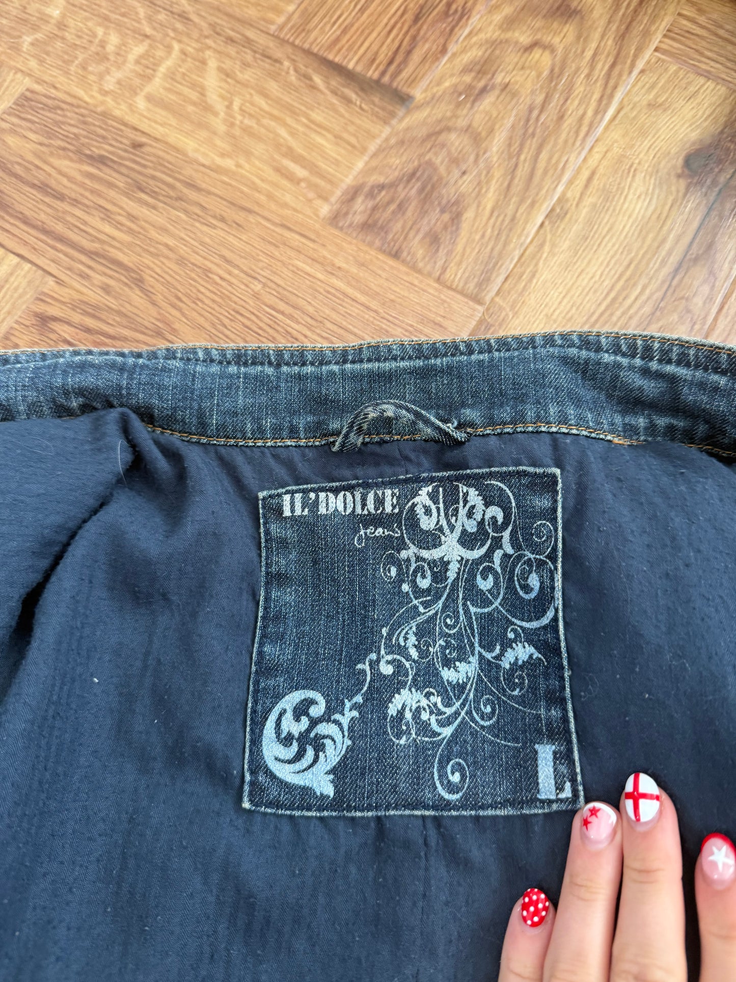 Denim Military Jacket (L)