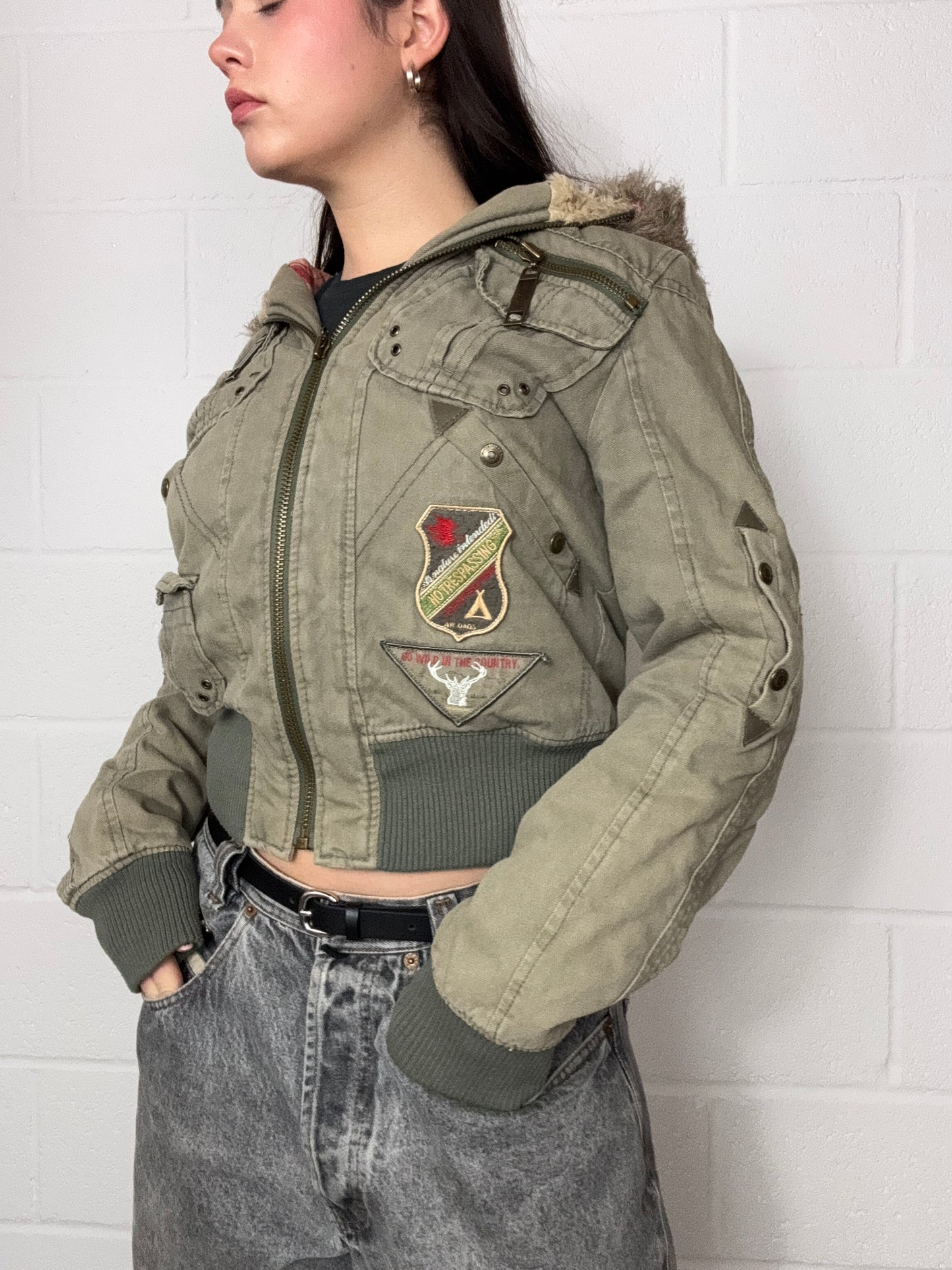 Khaki Cargo Jacket (UK10)