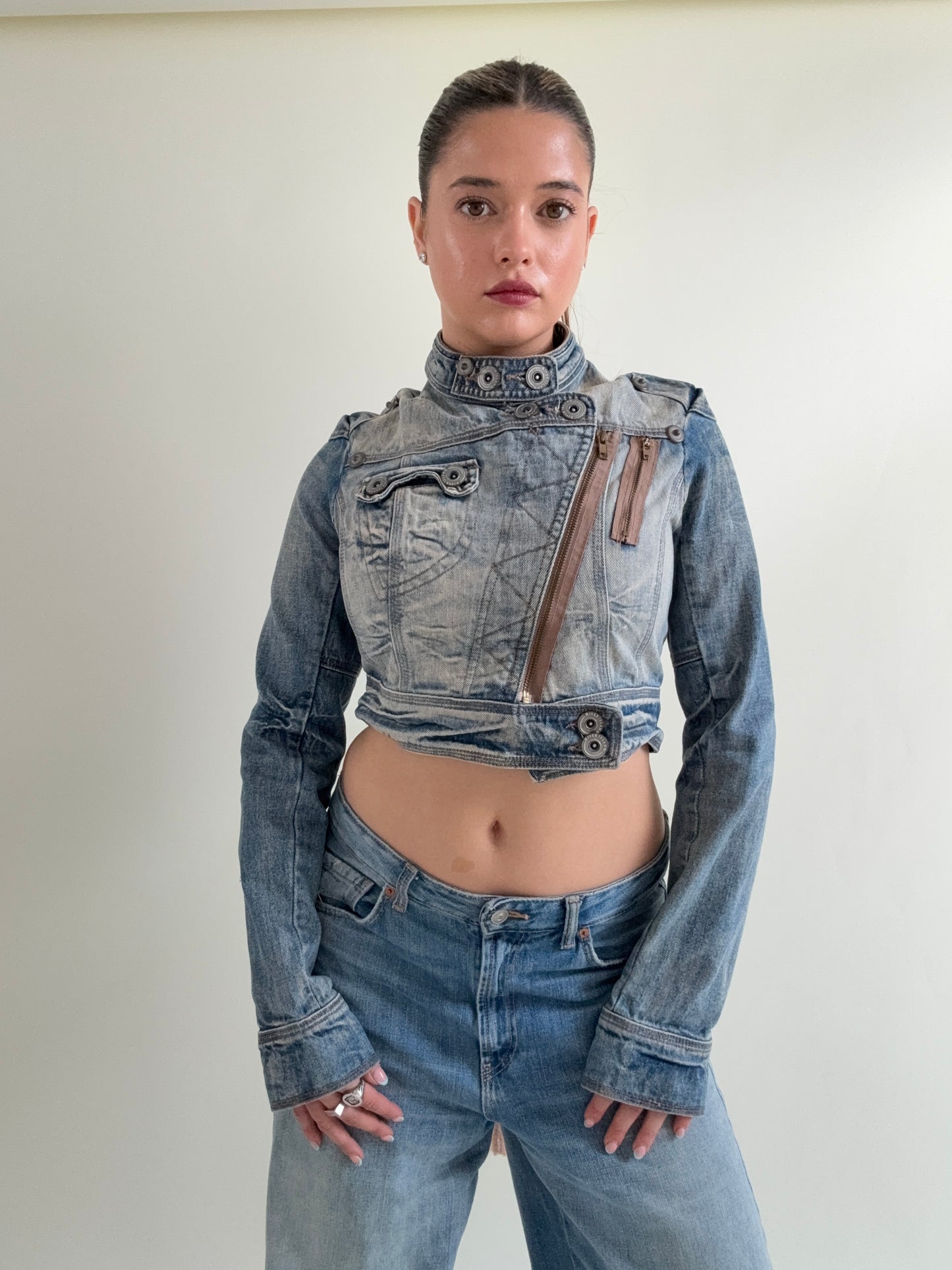 Cropped Denim Corset Jacket (UK14)