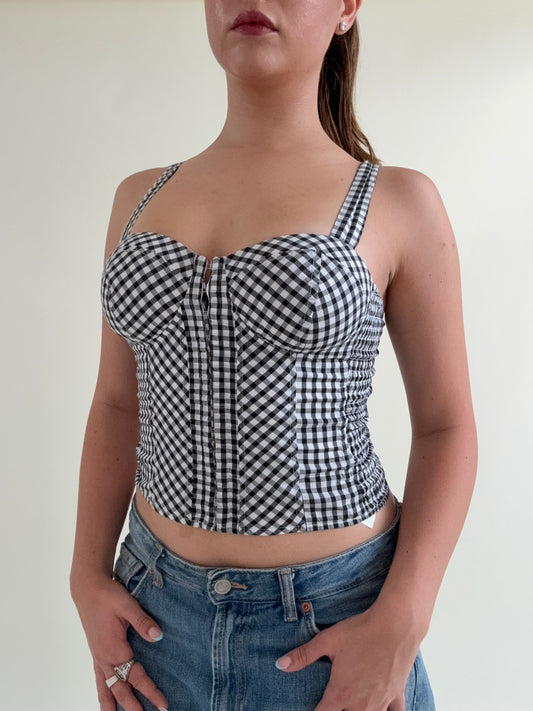 Guess Gingham Corset Top (XS)