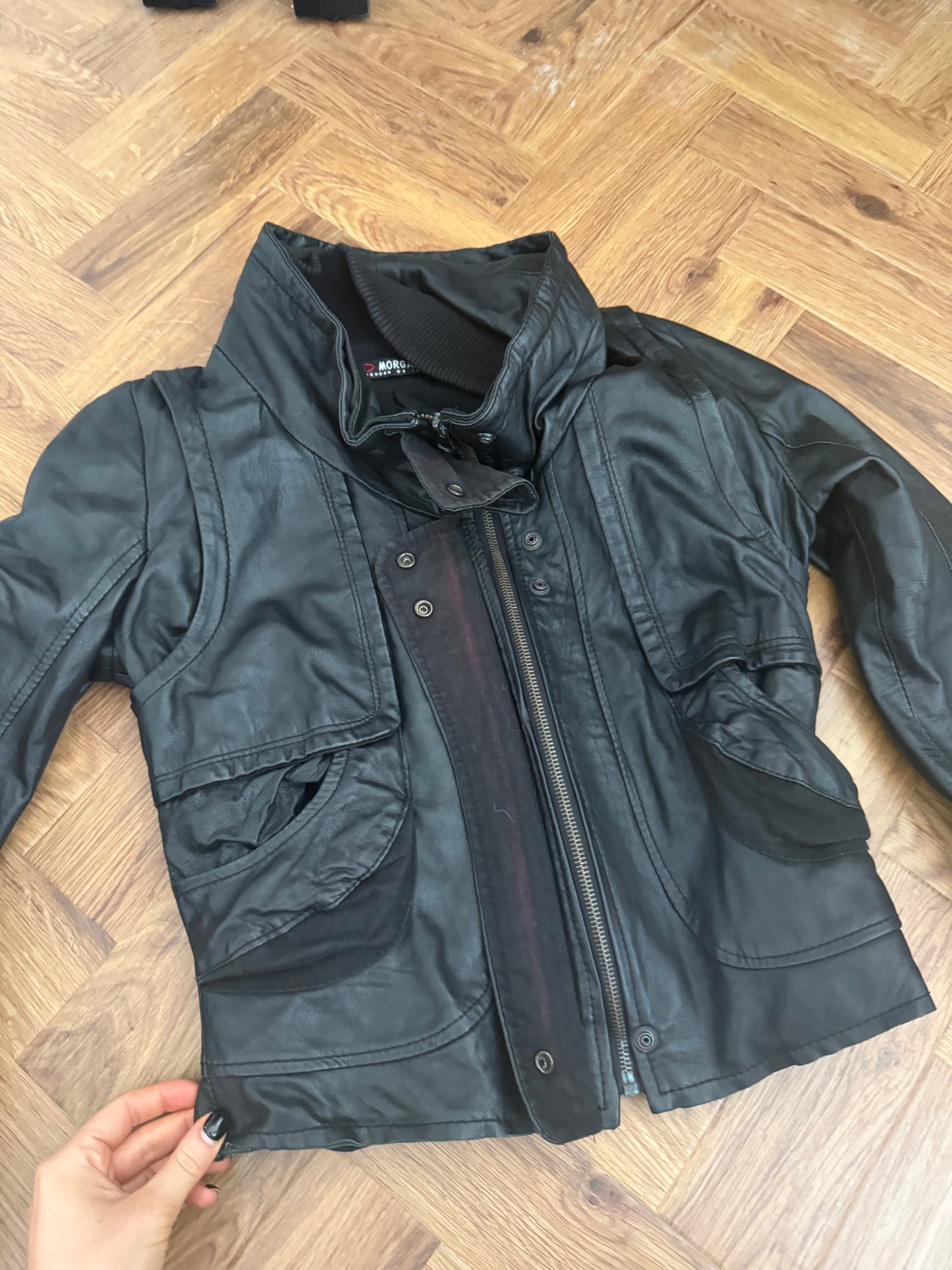 Morgan De Toi Leather Bomber Jacket (S)