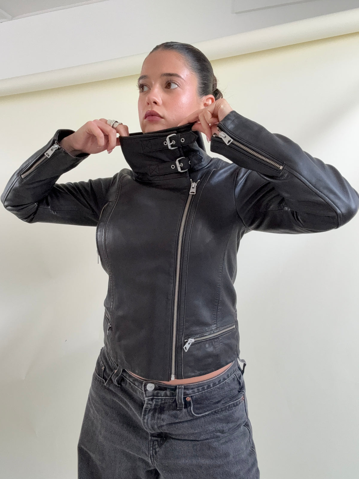 Allsaints Leather Buckle Jacket (UK8)