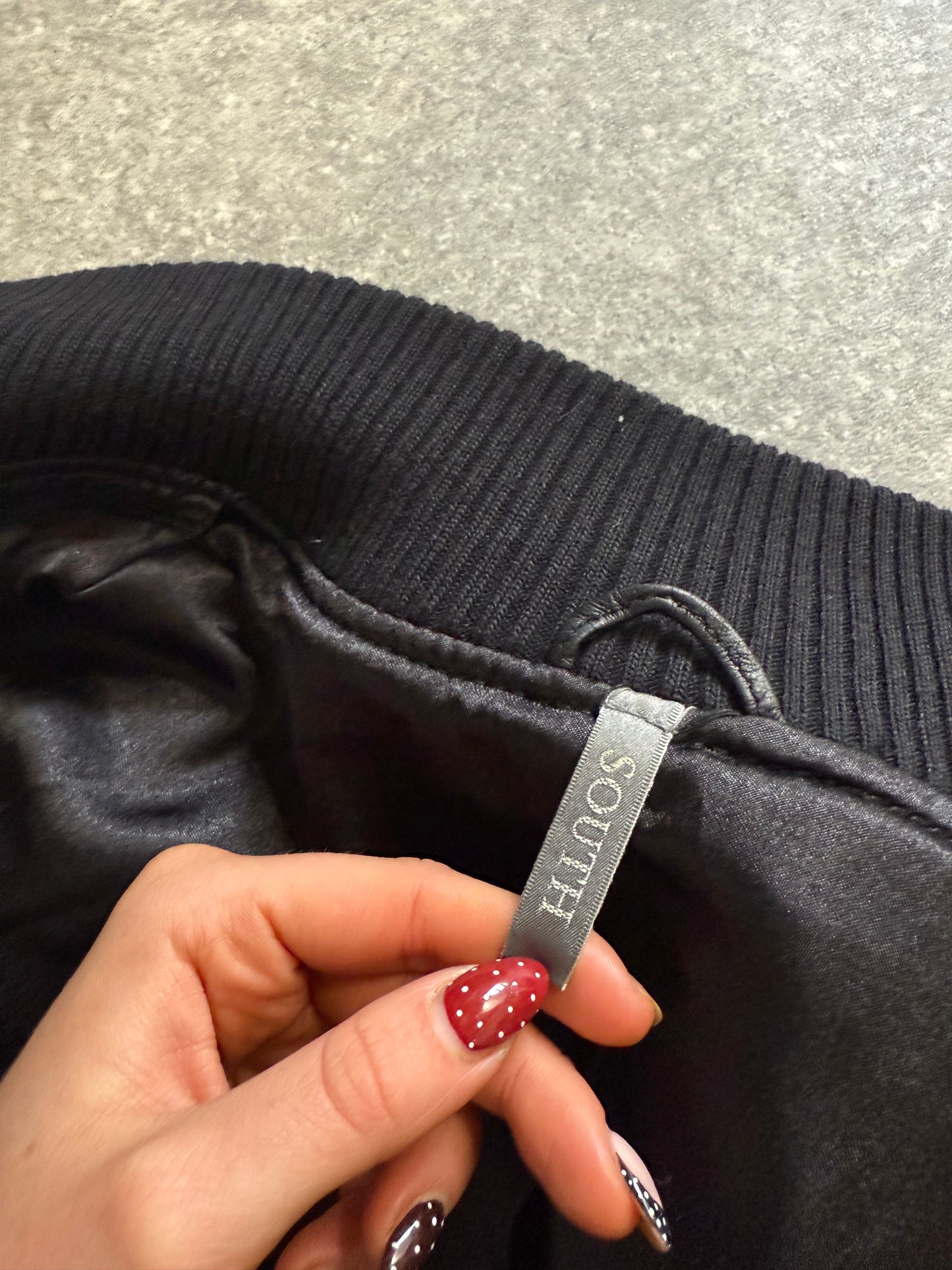 Leather Bomber Jacket (UK8)