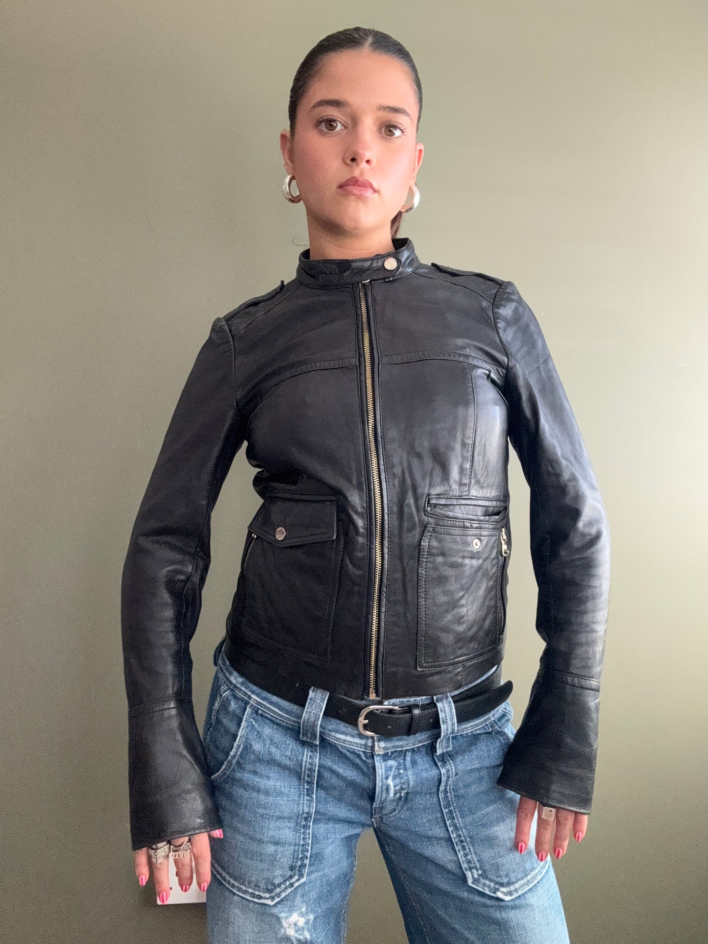 Massimo Dutti Leather Jacket (S)