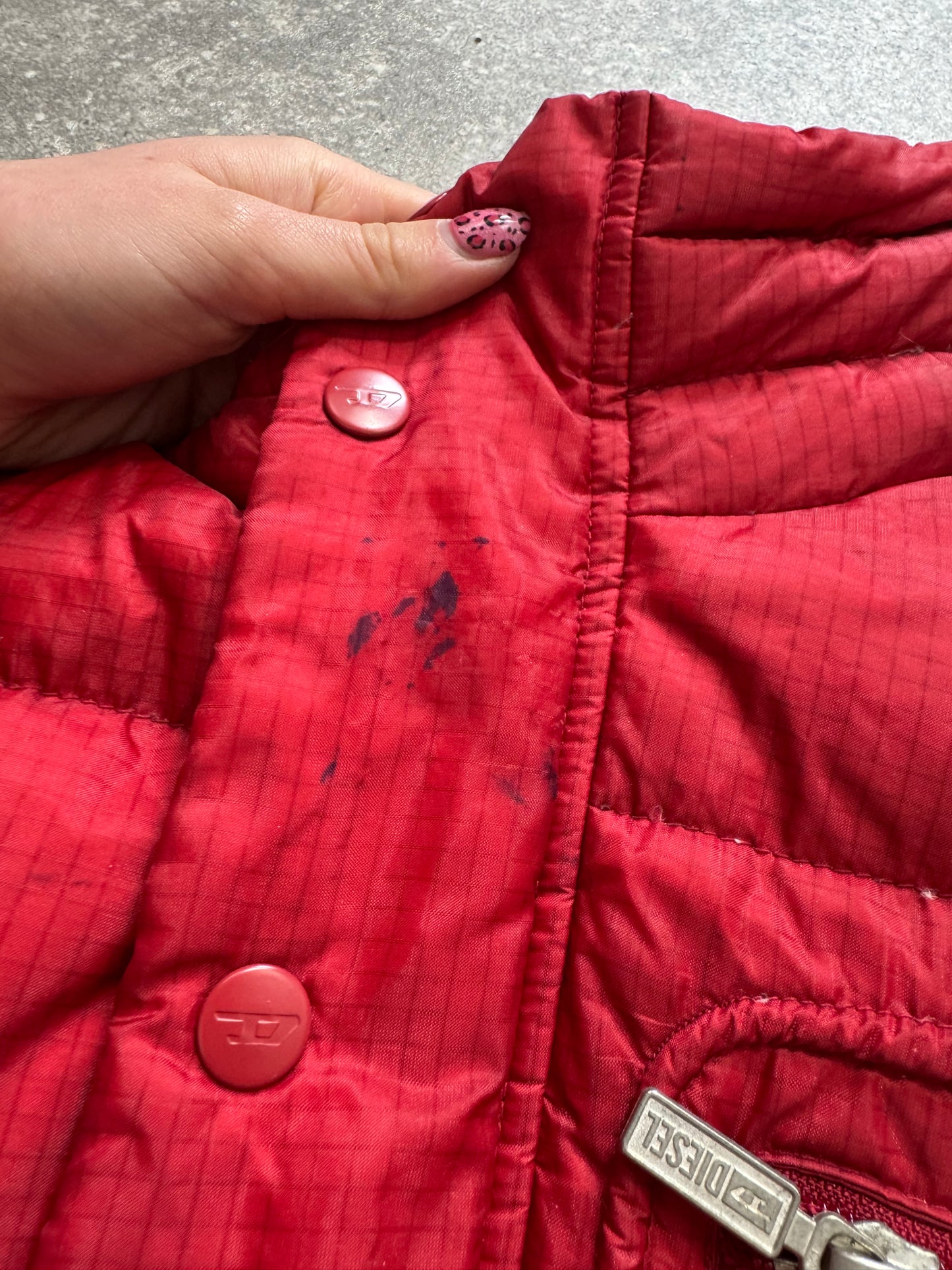 Diesel Red Puffer Jacket (M)