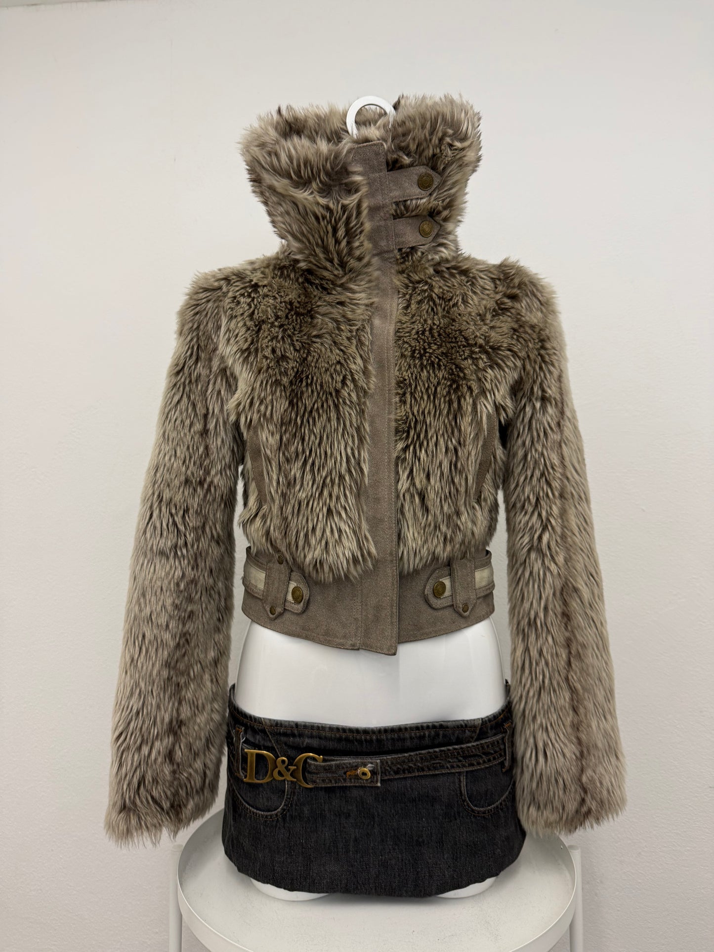 Faux Fur Bomber Jacket (UK8)