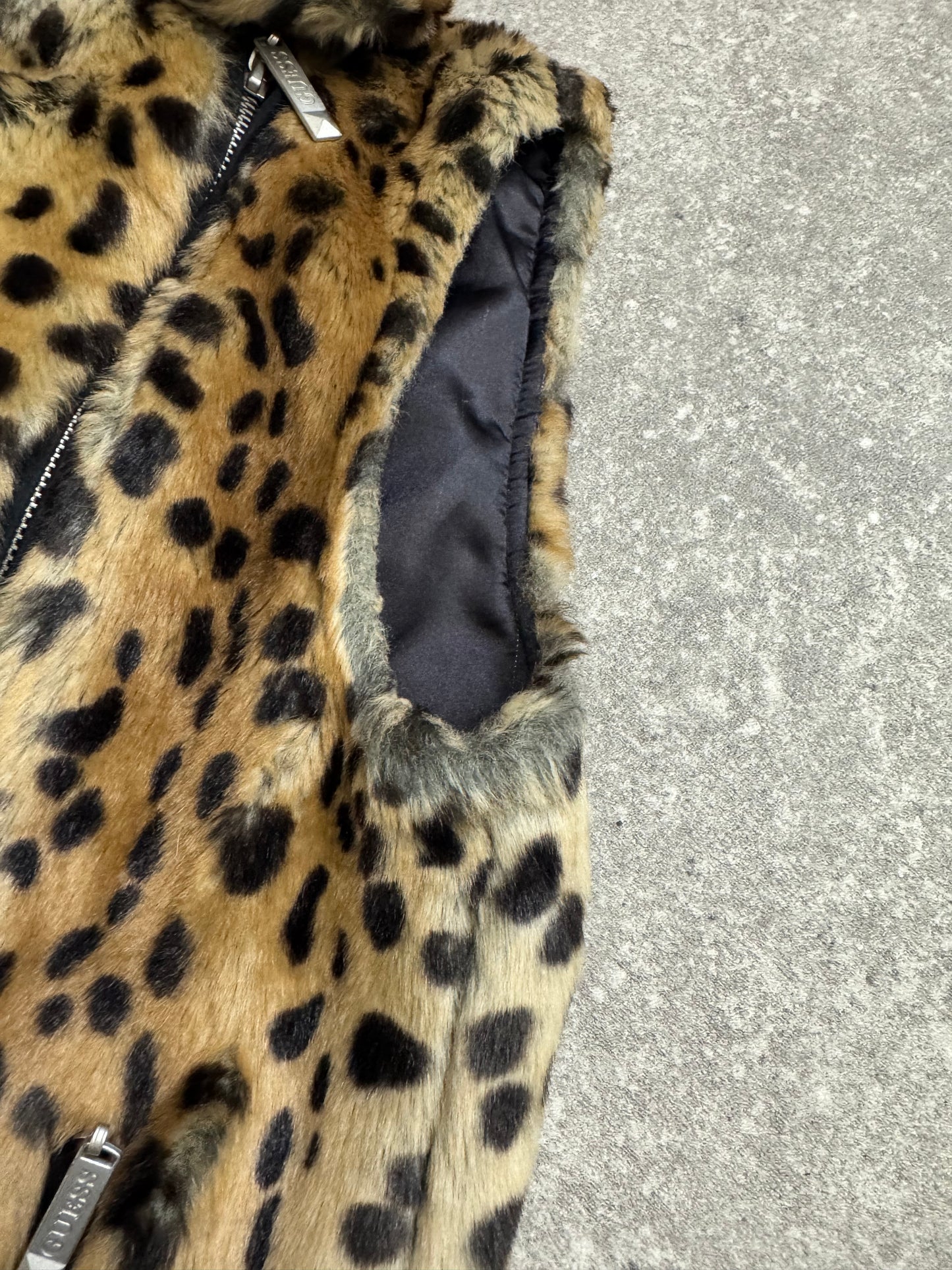 Guess Faux Fur Leopard Gilet (S)