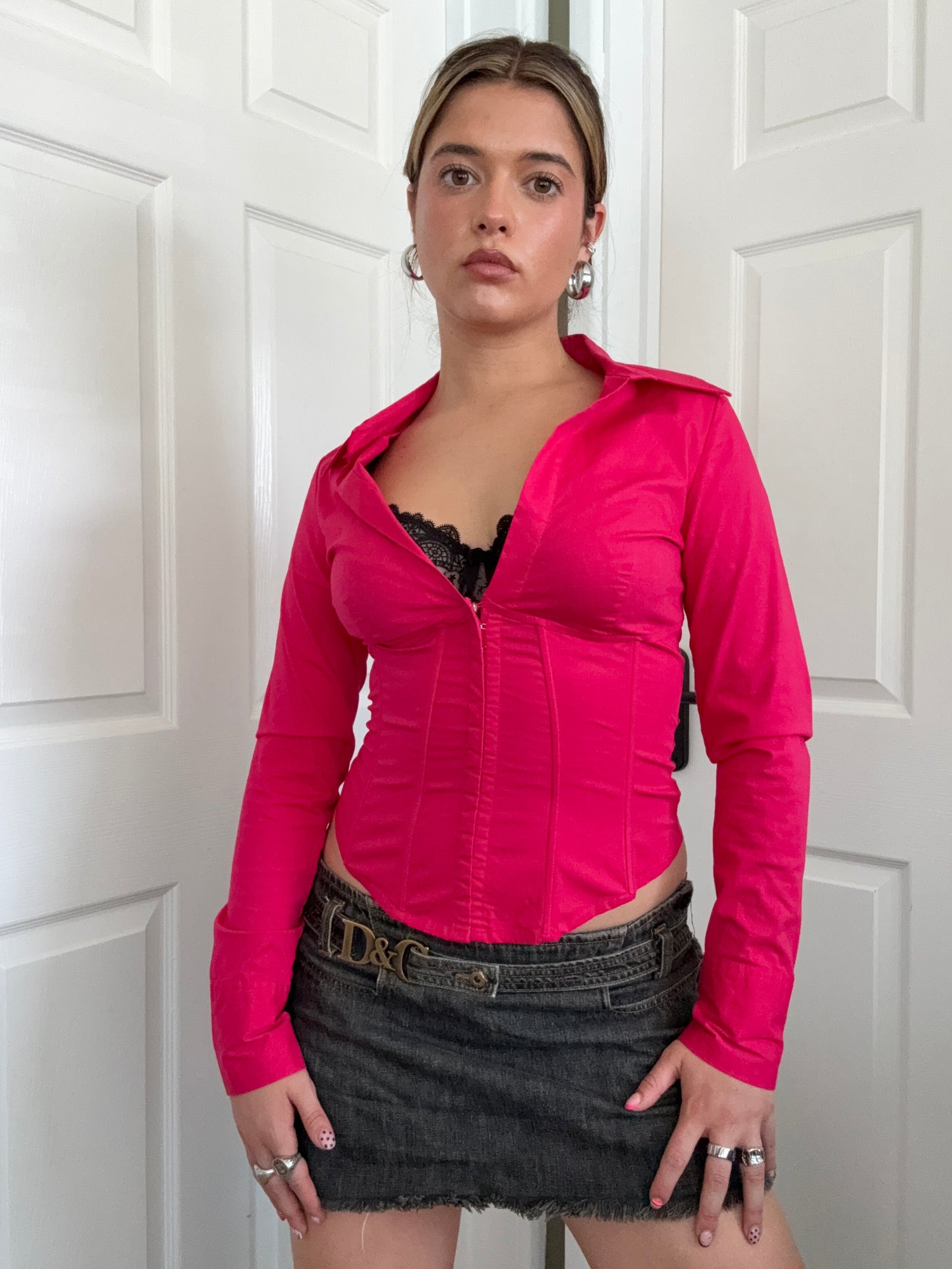 Pink Corset Shirt (UK10)