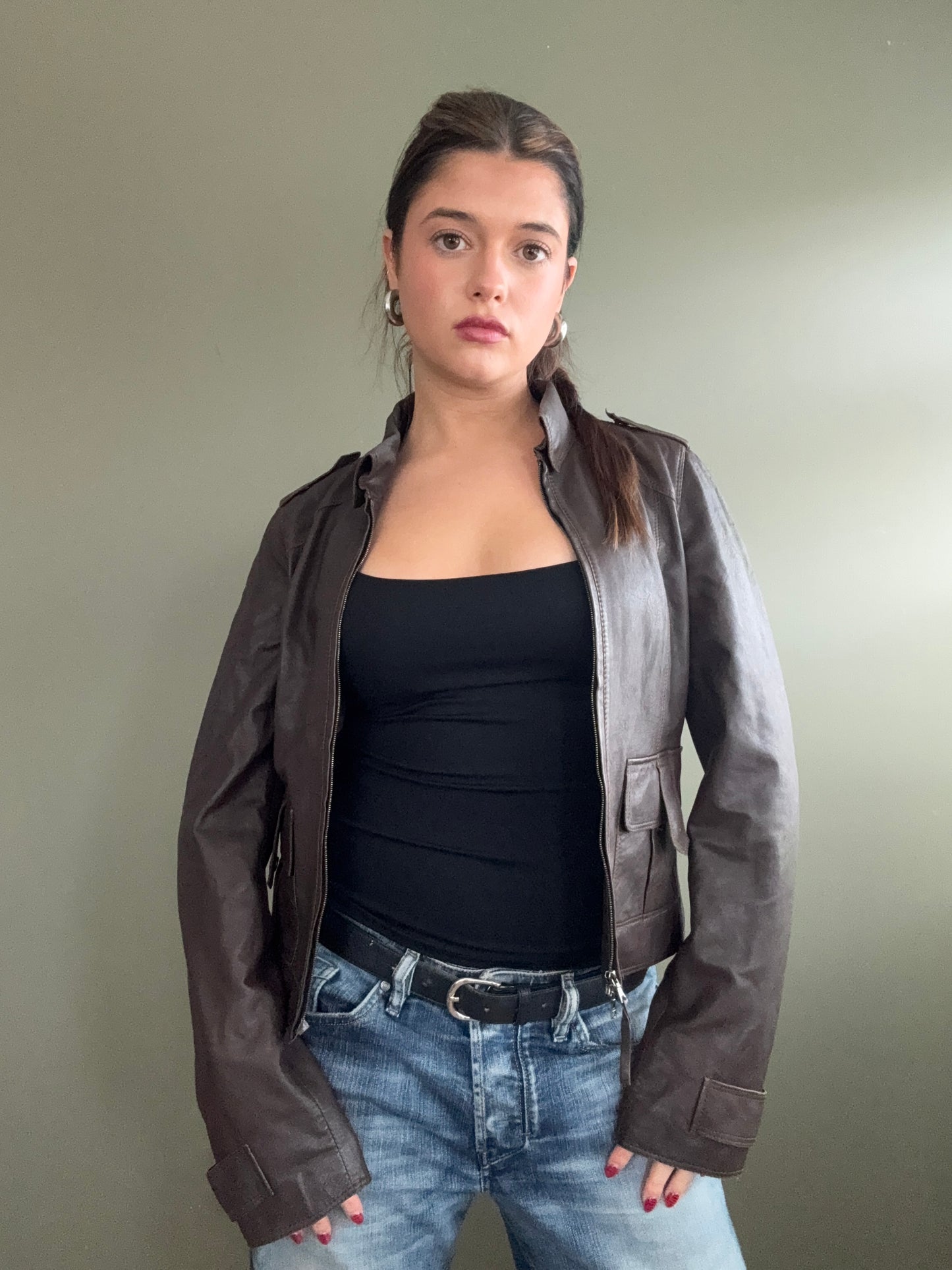 Hugo Boss Leather Jacket (UK8)