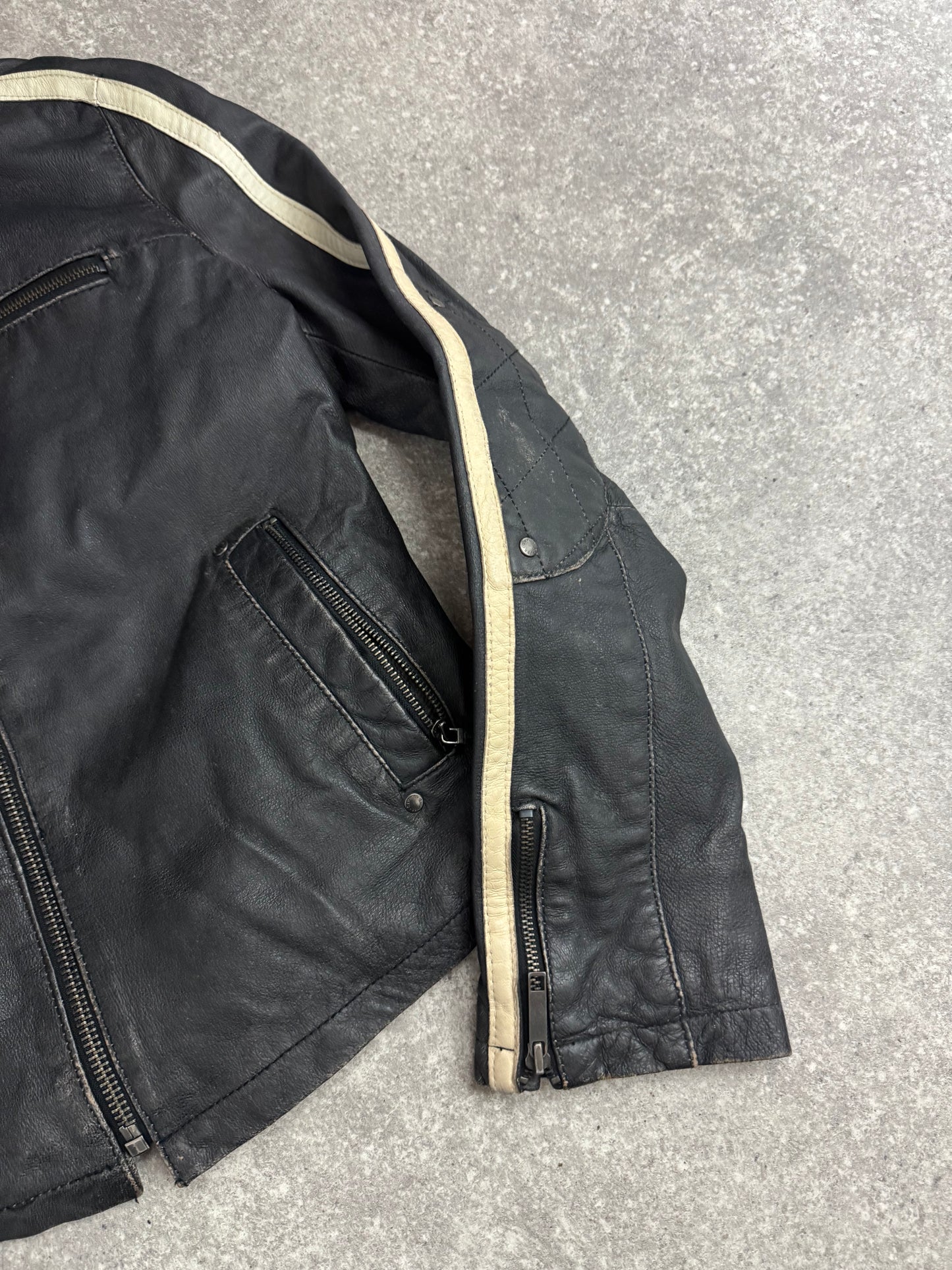 Vintage Leather Biker Jacket (M)