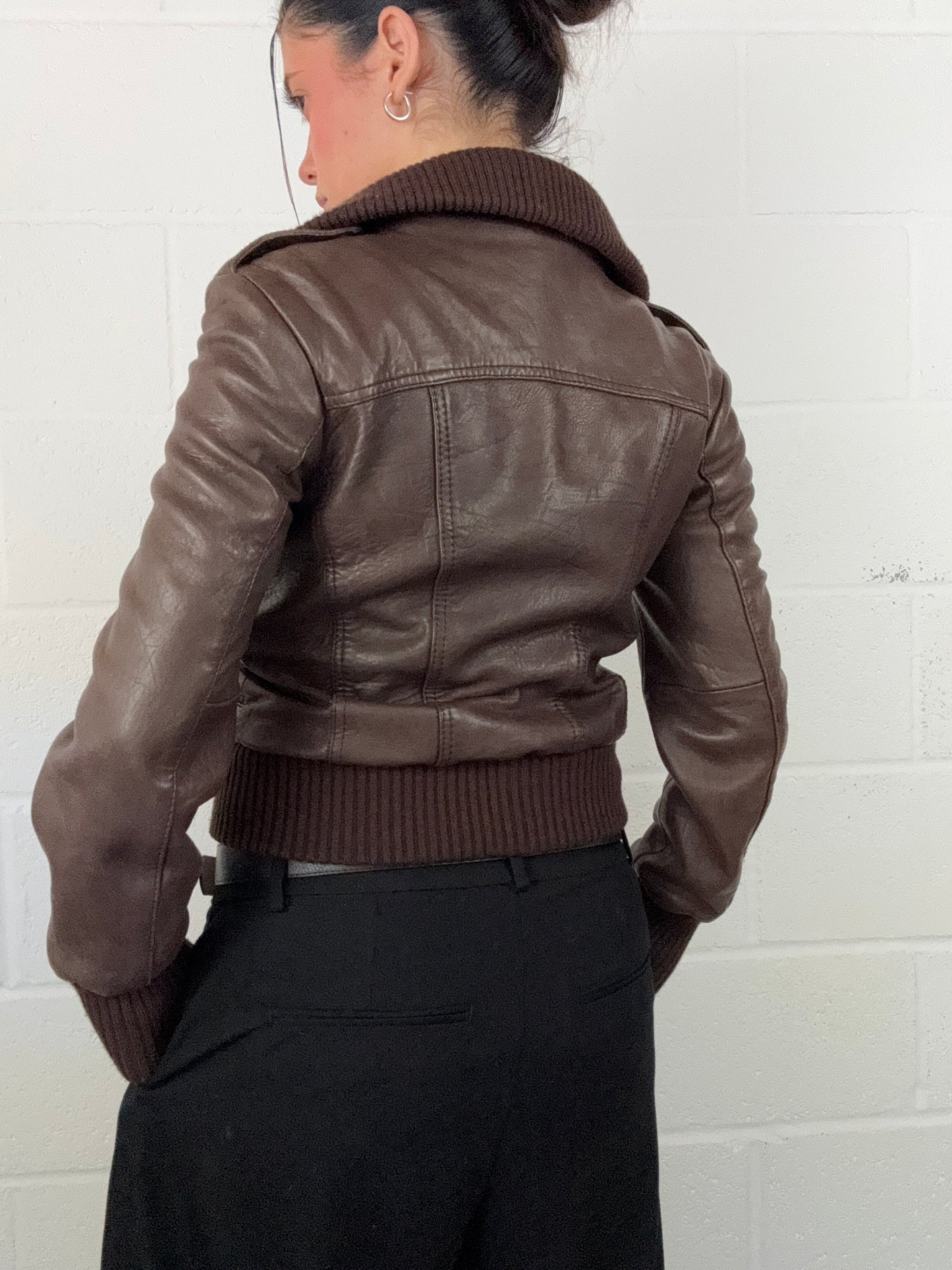 Brown Vintage Leather Jacket (UK10)