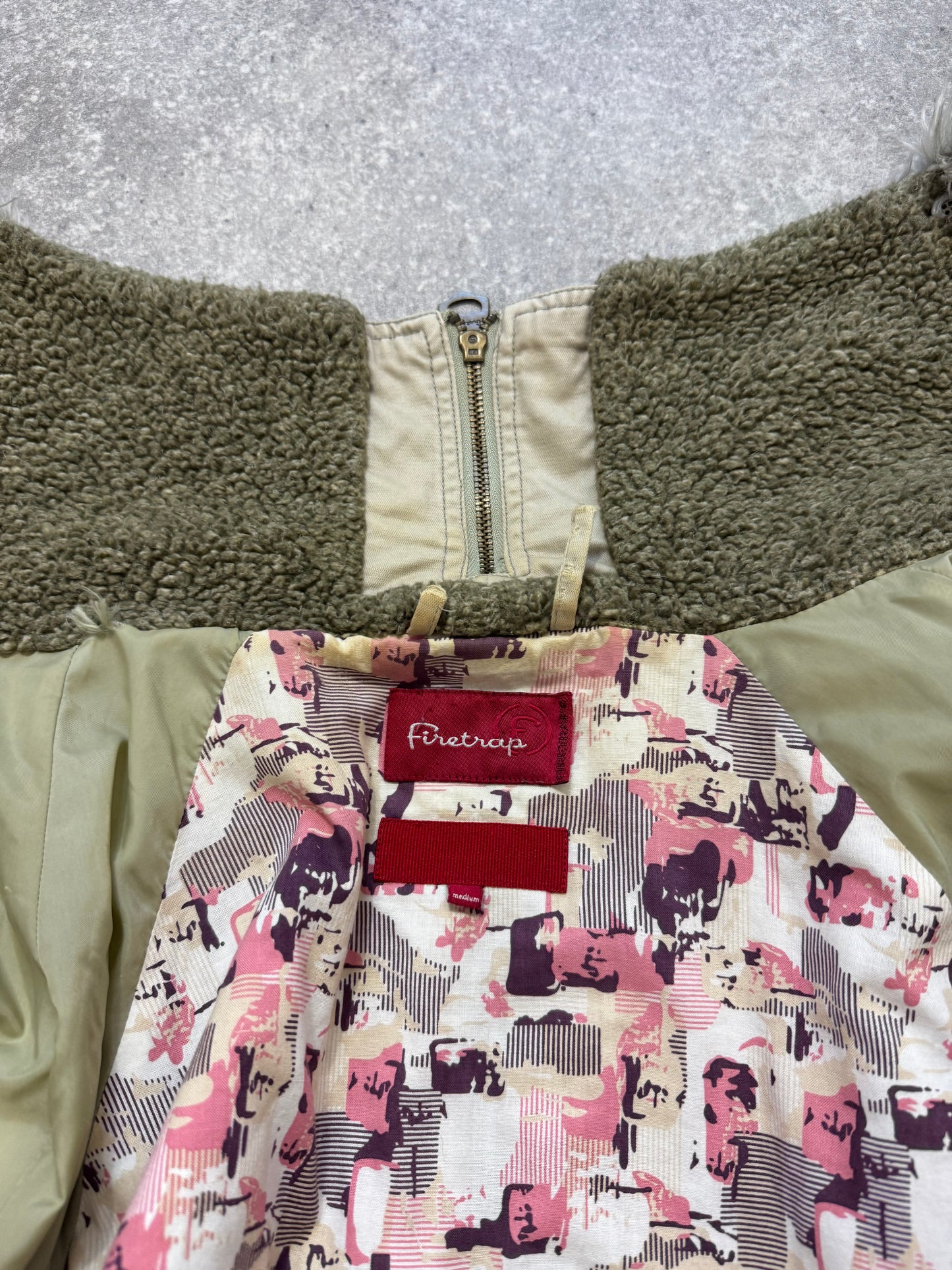 Khaki Firetrap Bomber Jacket (M)