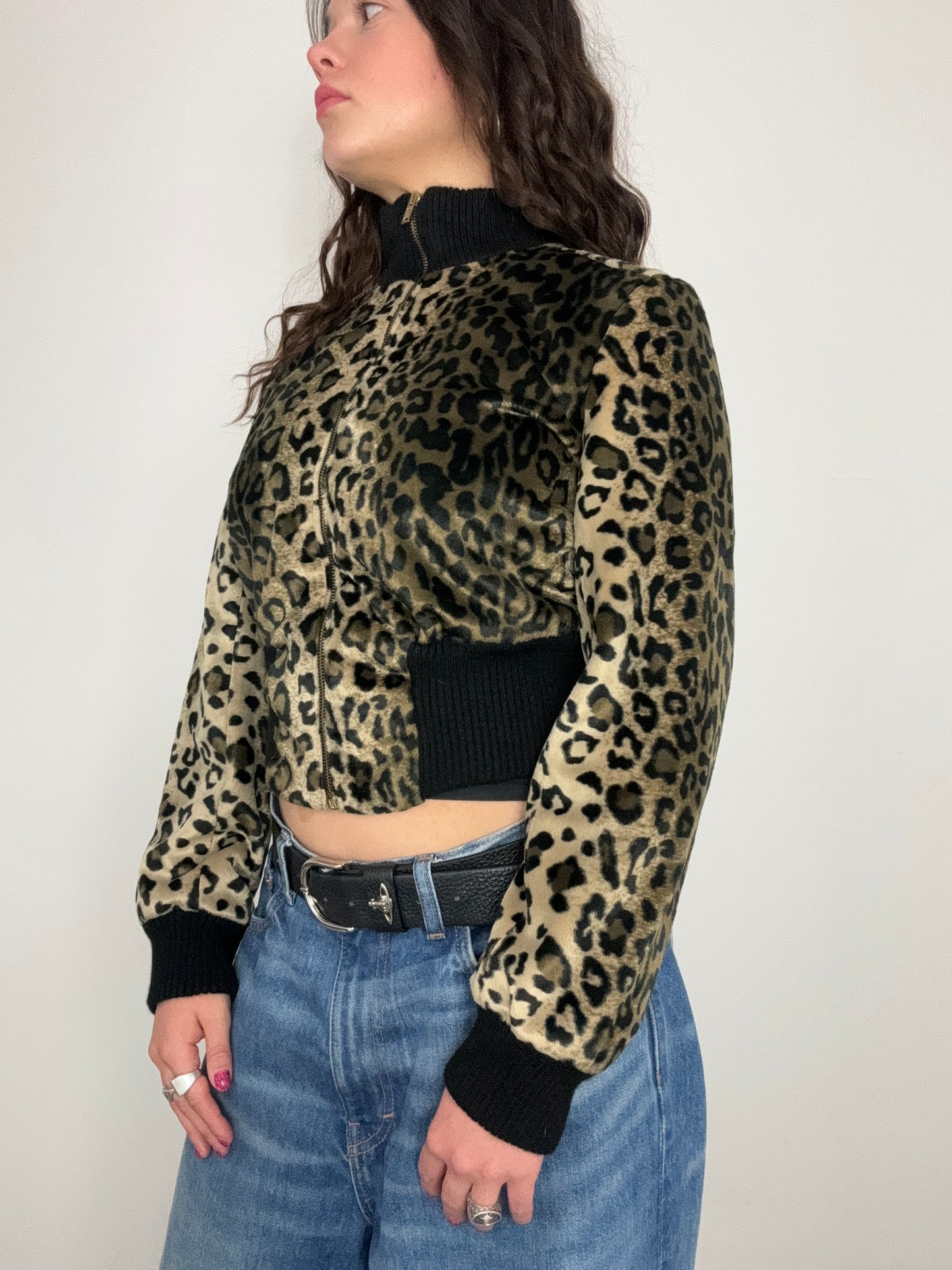 Leopard Print Bomber Jacket