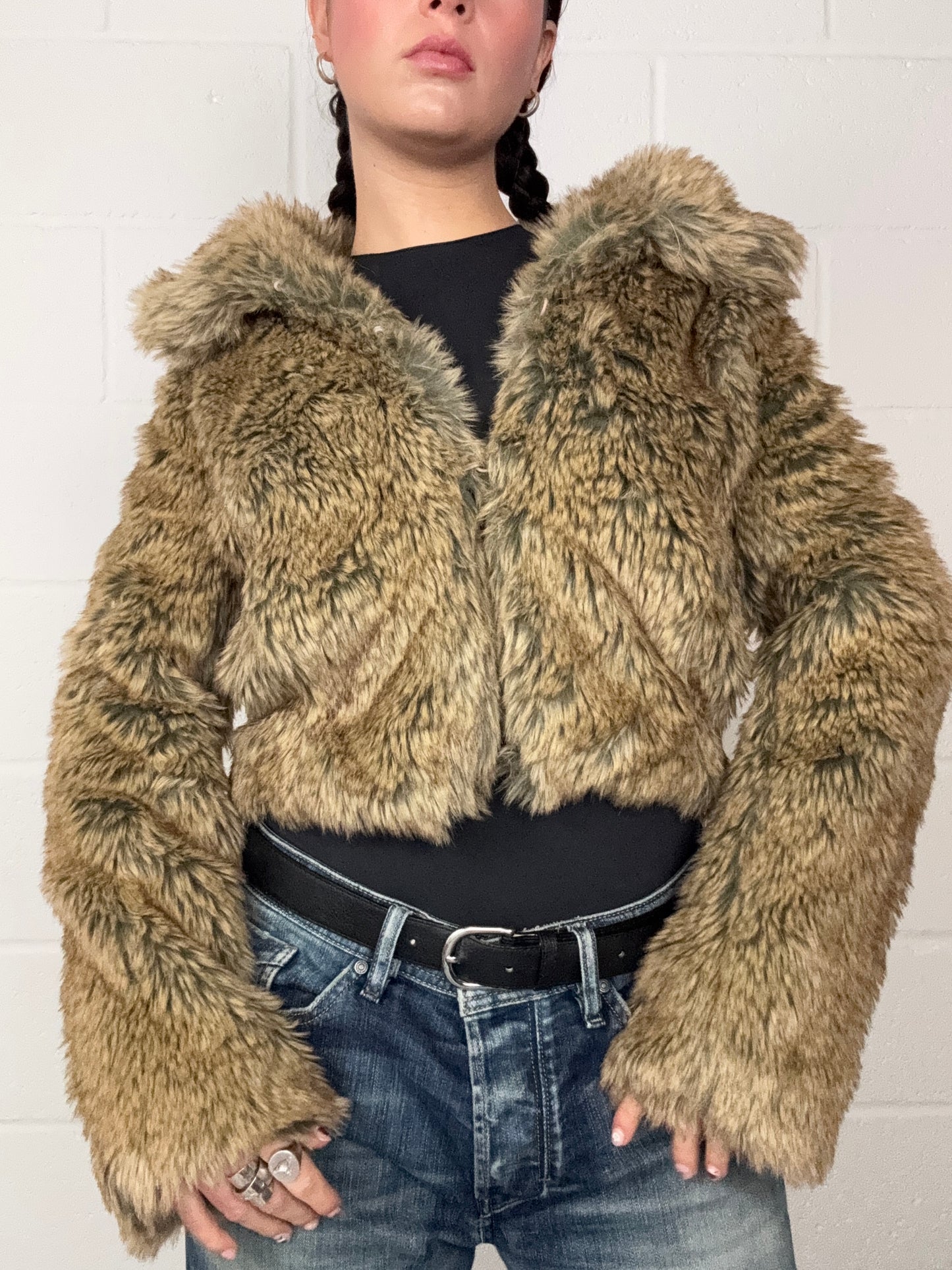 Y2K Faux Fur Jacket (UK10)