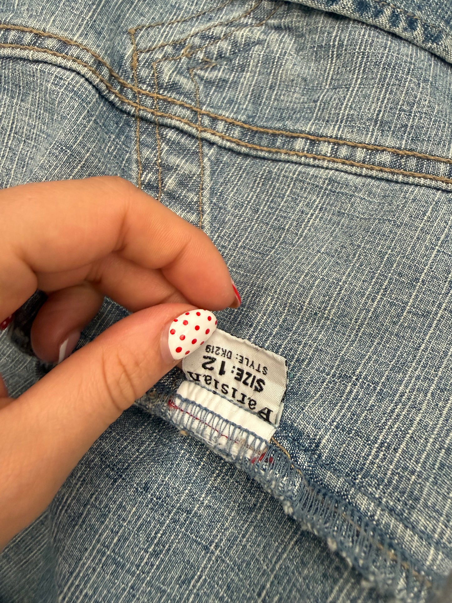 Asymmetrical Y2K Denim Jacket (UK12)
