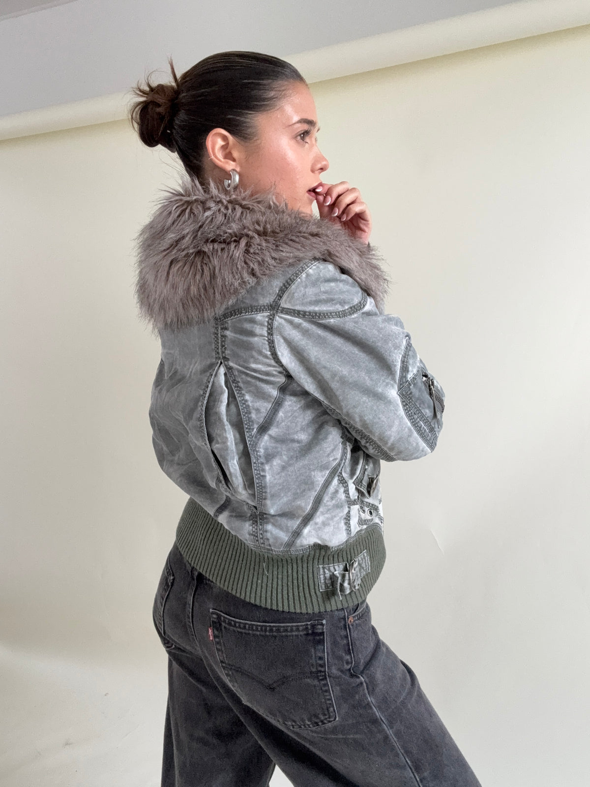 Y2K Utility Bomber Jacket (UK10)