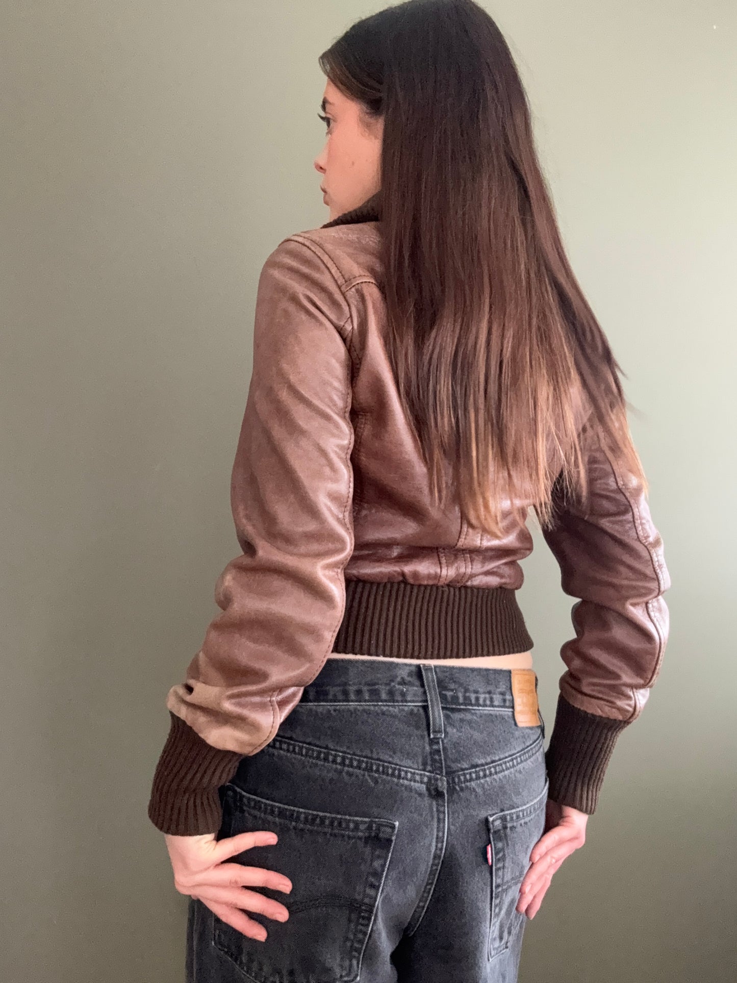 Oasis Brown Leather Jacket