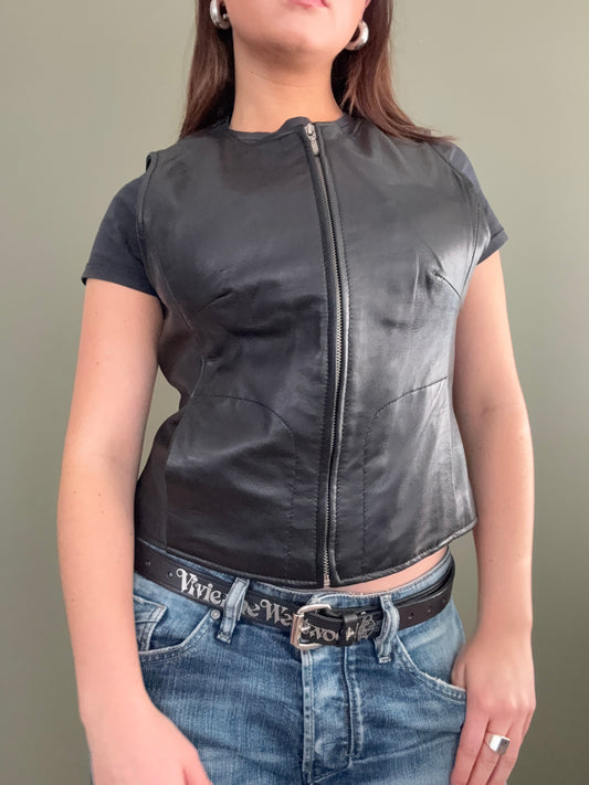 Leather Waistcoat (UK10)