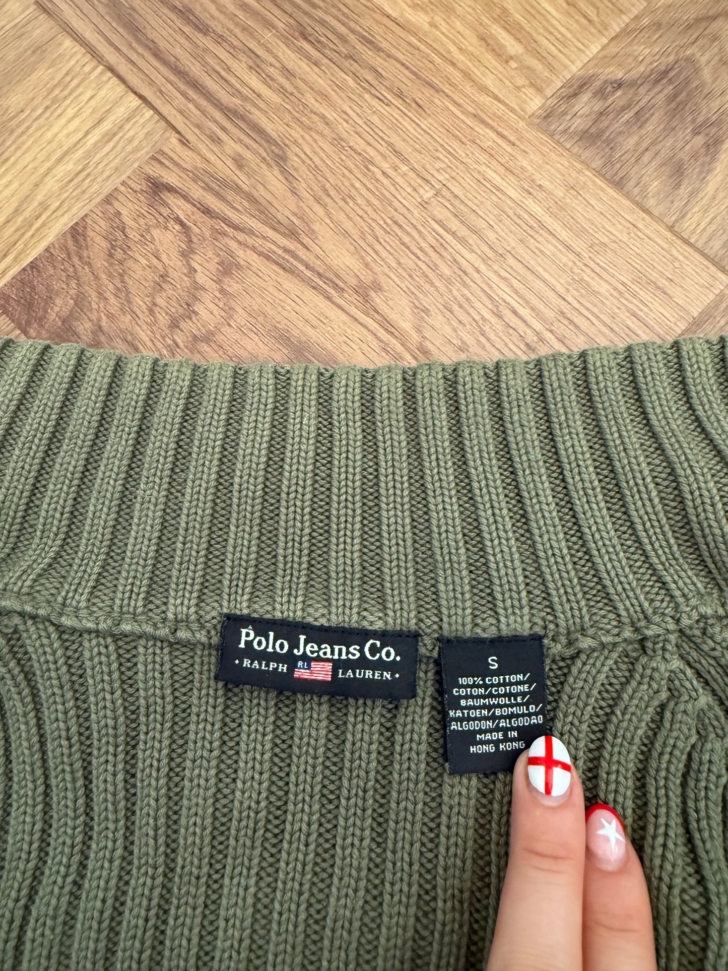 Ralph Lauren Khaki Zip Jumper (S)