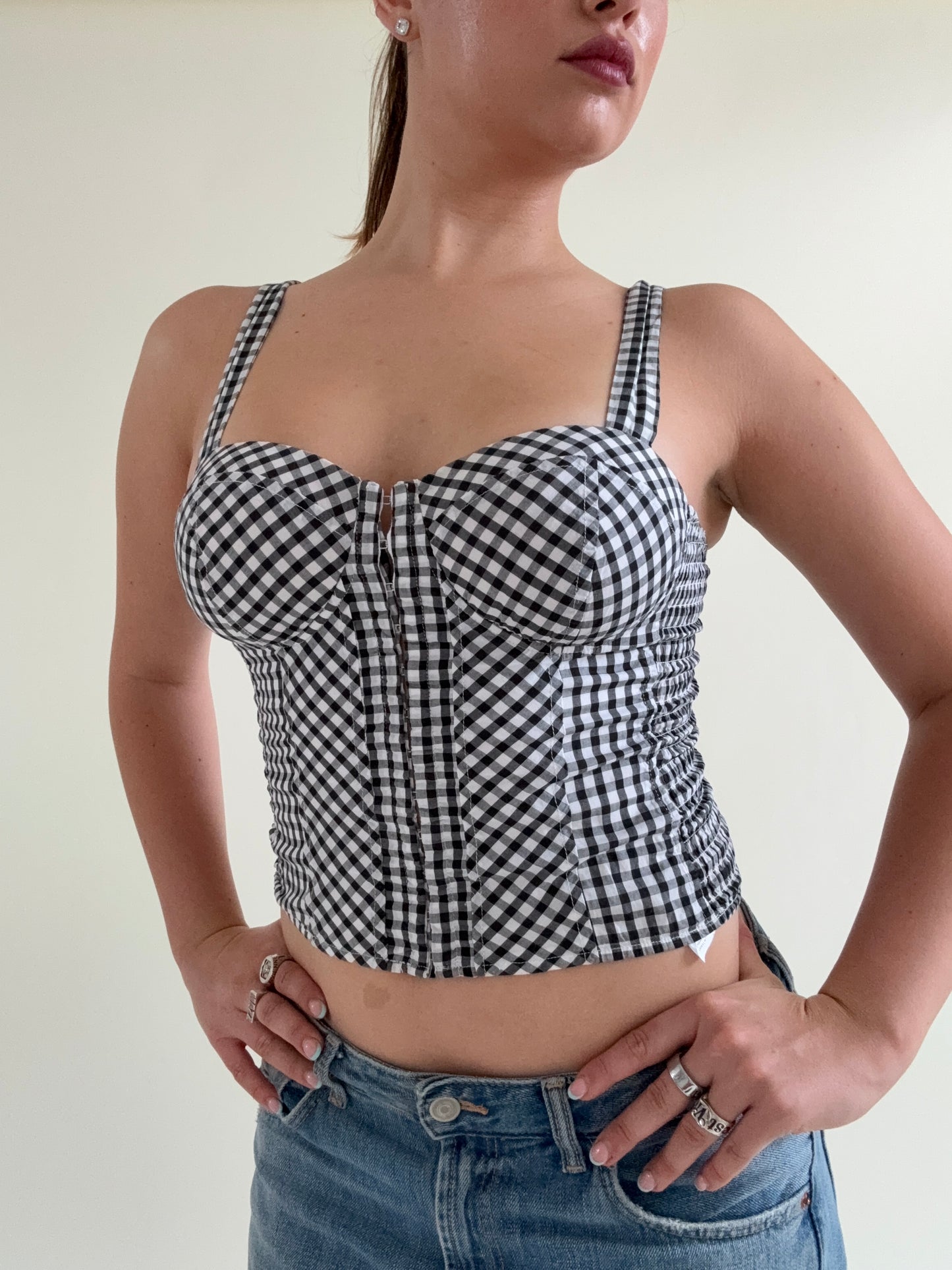 Guess Gingham Corset Top (XS)