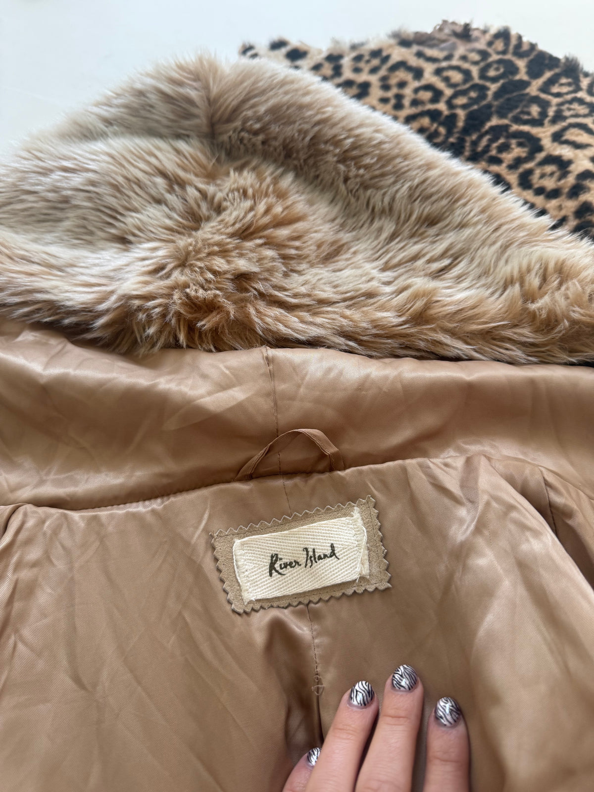 Faux Fur Hooded Bomber Jacket (UK12)