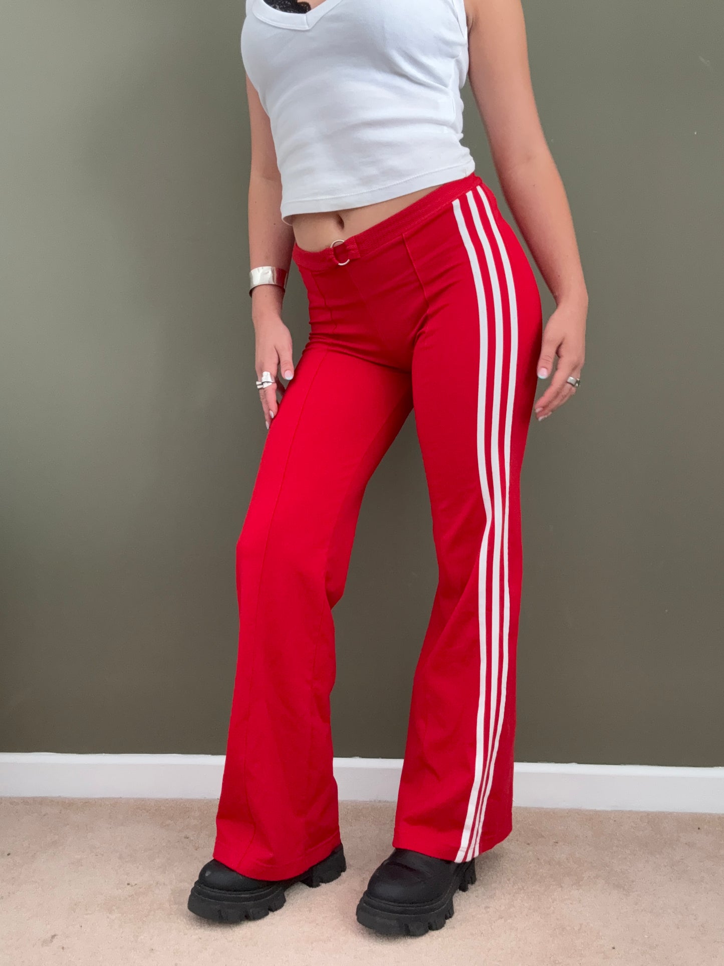 Red Adidas Flared Yoga Pants (UK12)