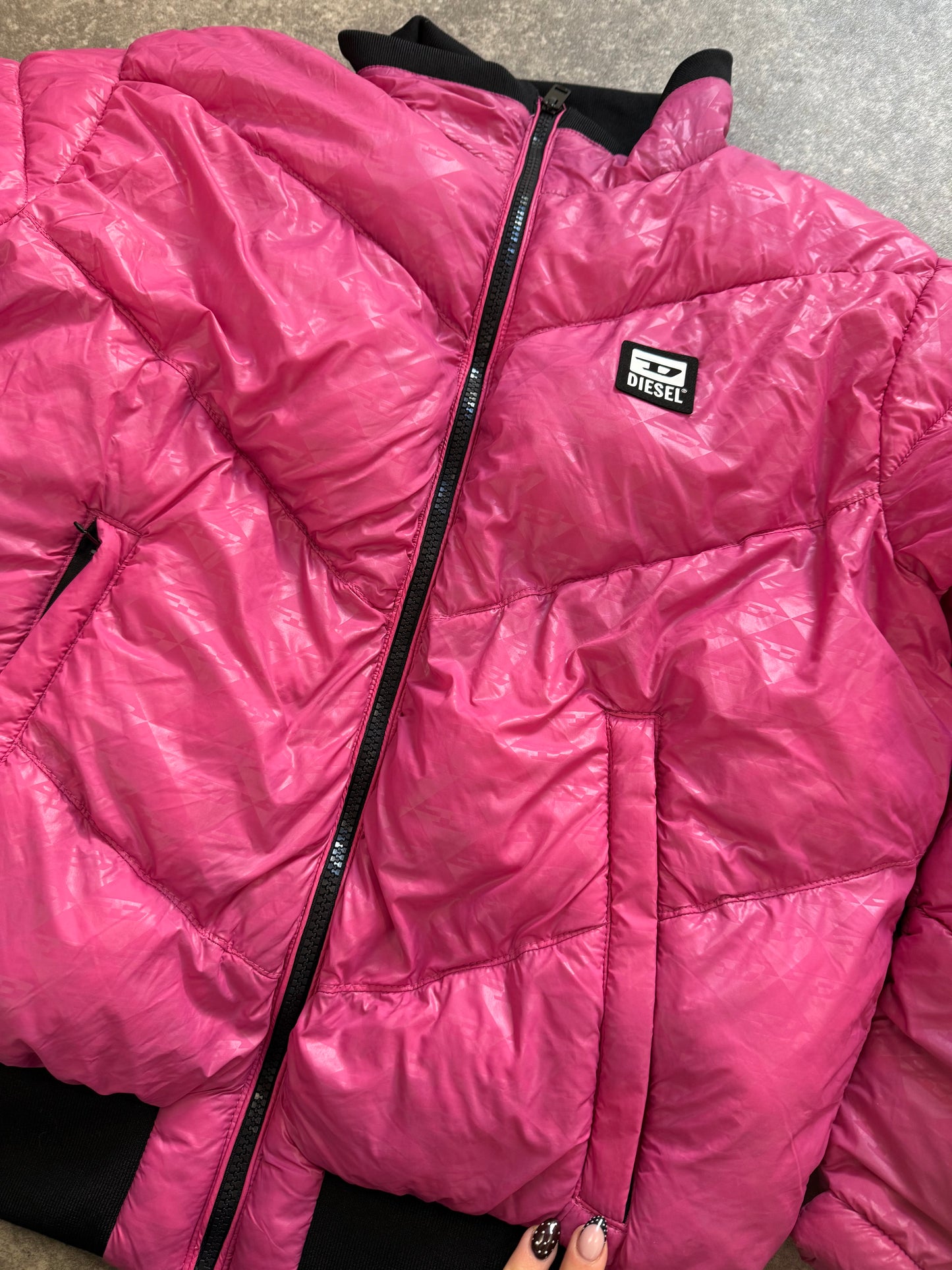 Diesel Pink Puffer Jacket (S)