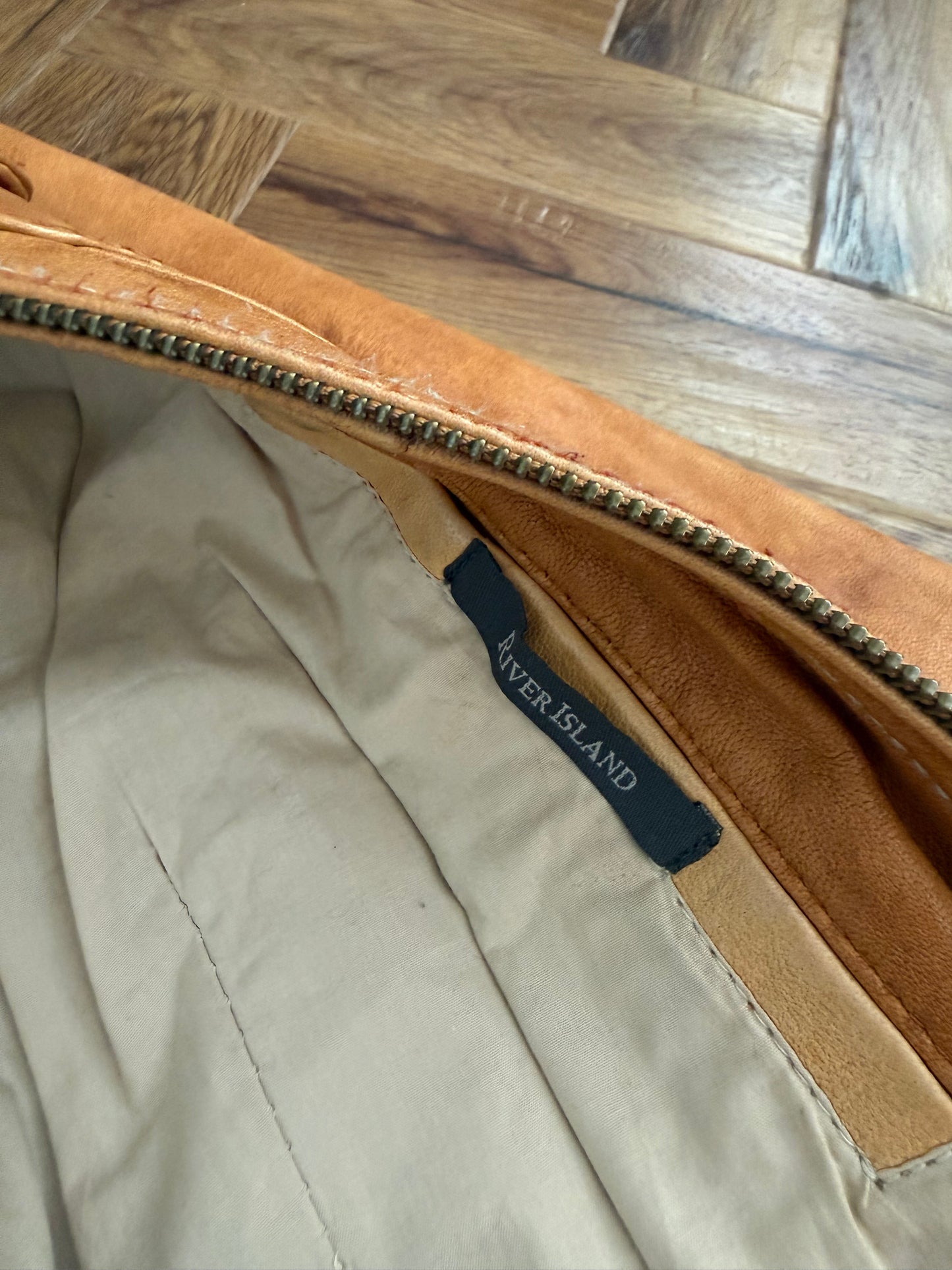 Vintage Leather Bomber Jacket (UK10)