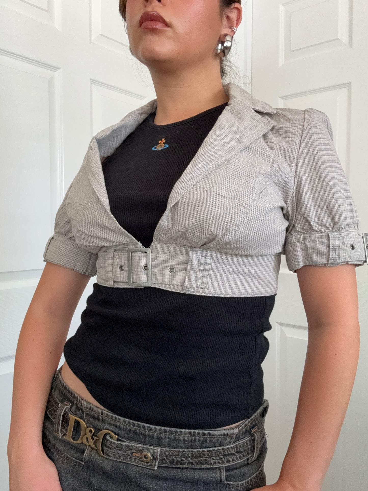 Tartan Shortsleeve Buckle Jacket (UK8)