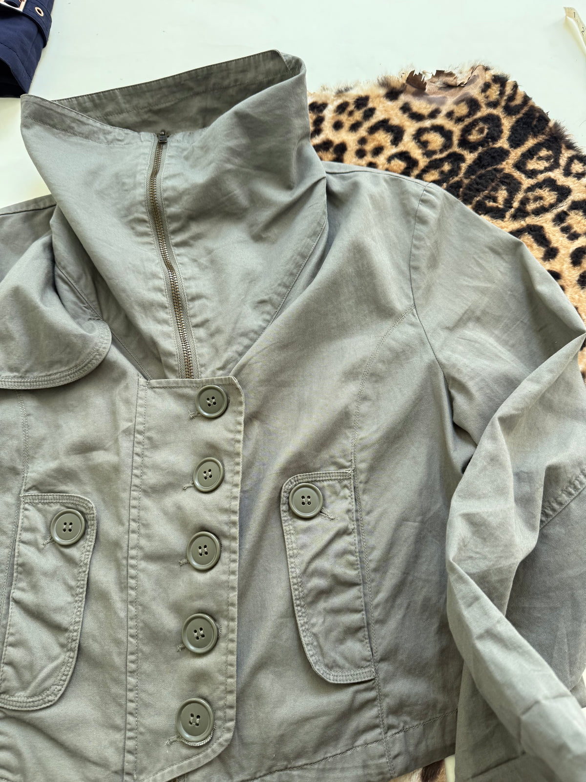 Cropped Funnel Neck Utility Jacket (UK10)