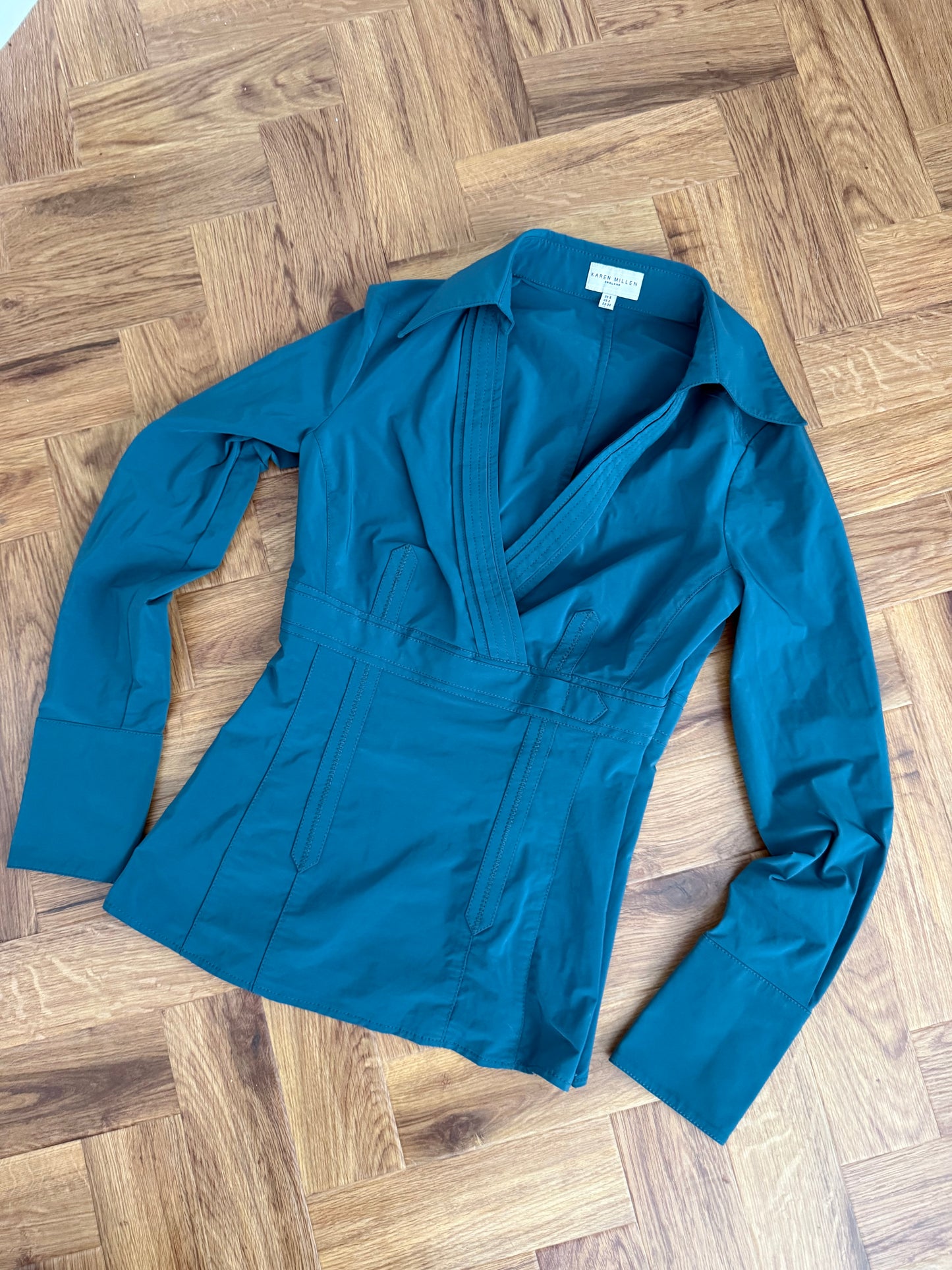 Karen Millen Fitted Slinky Shirt (UK6)
